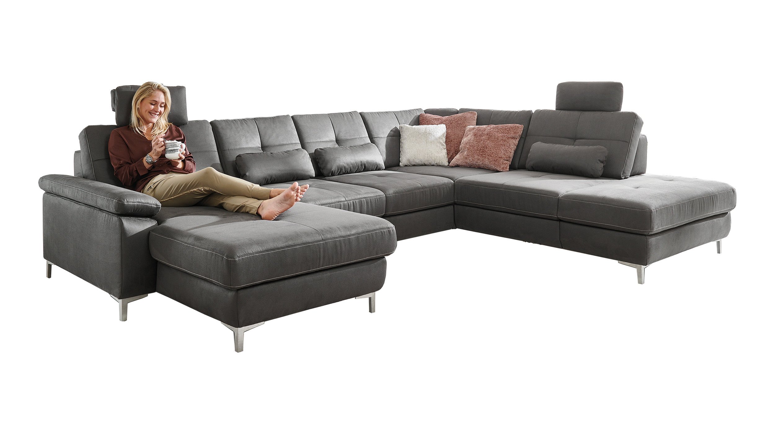 Couchliebe® Wohnlandschaft planbar - grau - Premium Version - SEATTLE Couchliebe® Wohnlandschaft planbar - grau - Premium Version - SEATTLE