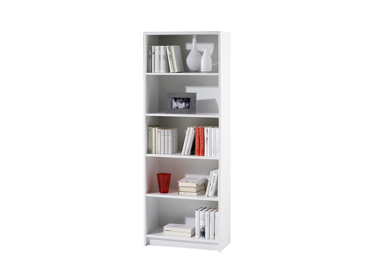 Bücherregal Standregal weiß 60 x 172 cm - 4 Einlegeböden - LILLY Bücherregal Standregal weiß 60 x 172 cm - 4 Einlegeböden - LILLY