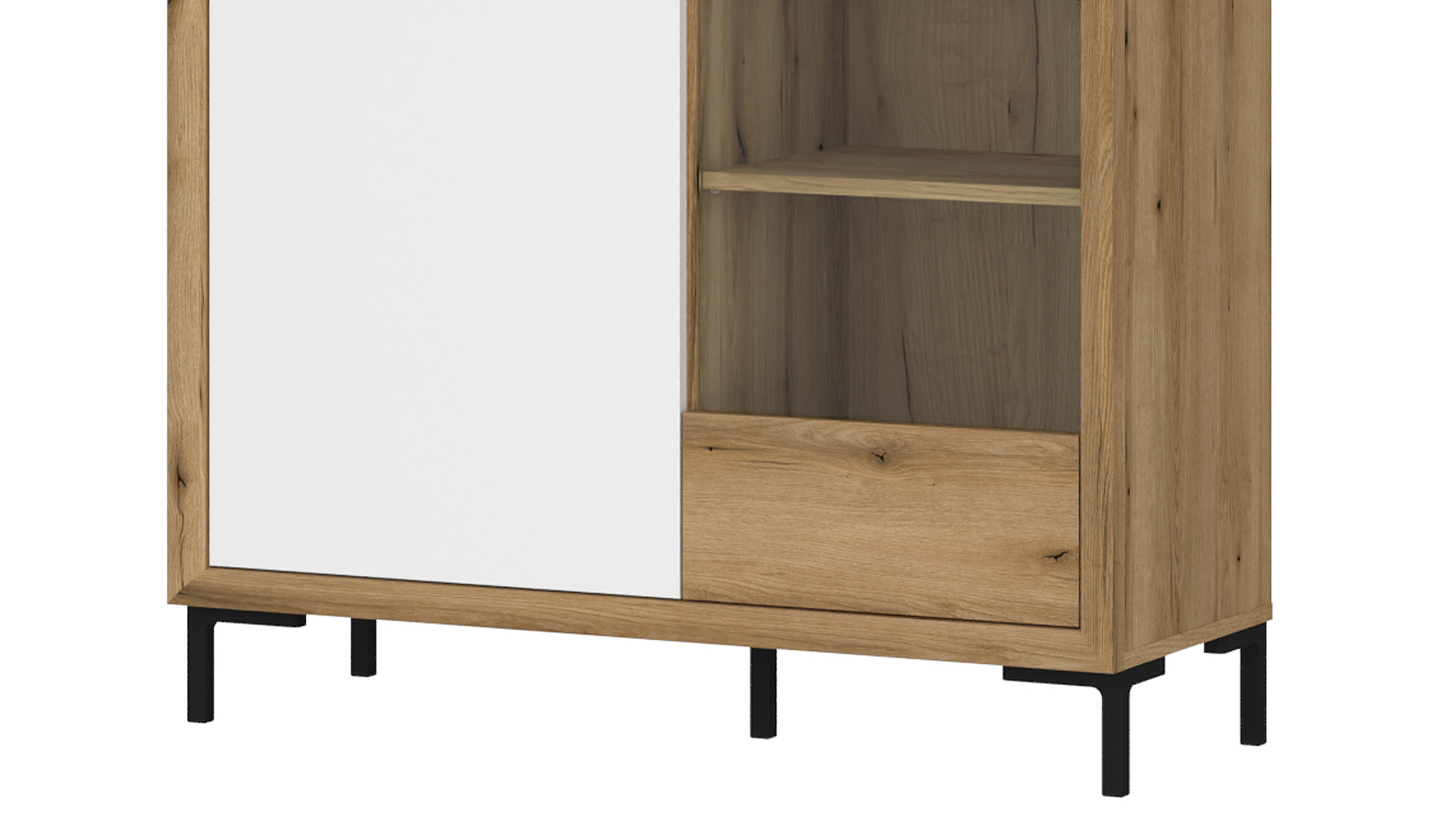 Vitrine Coast Evoke Eiche - weiß 97 cm - MARINELLA