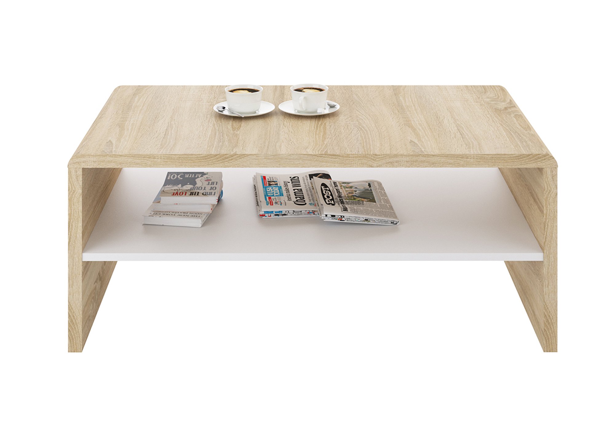 Couchtisch Sonoma Eiche - weiß 100 x 59 cm - CALA LUNA Couchtisch Sonoma Eiche - weiß 100 x 59 cm - CALA LUNA