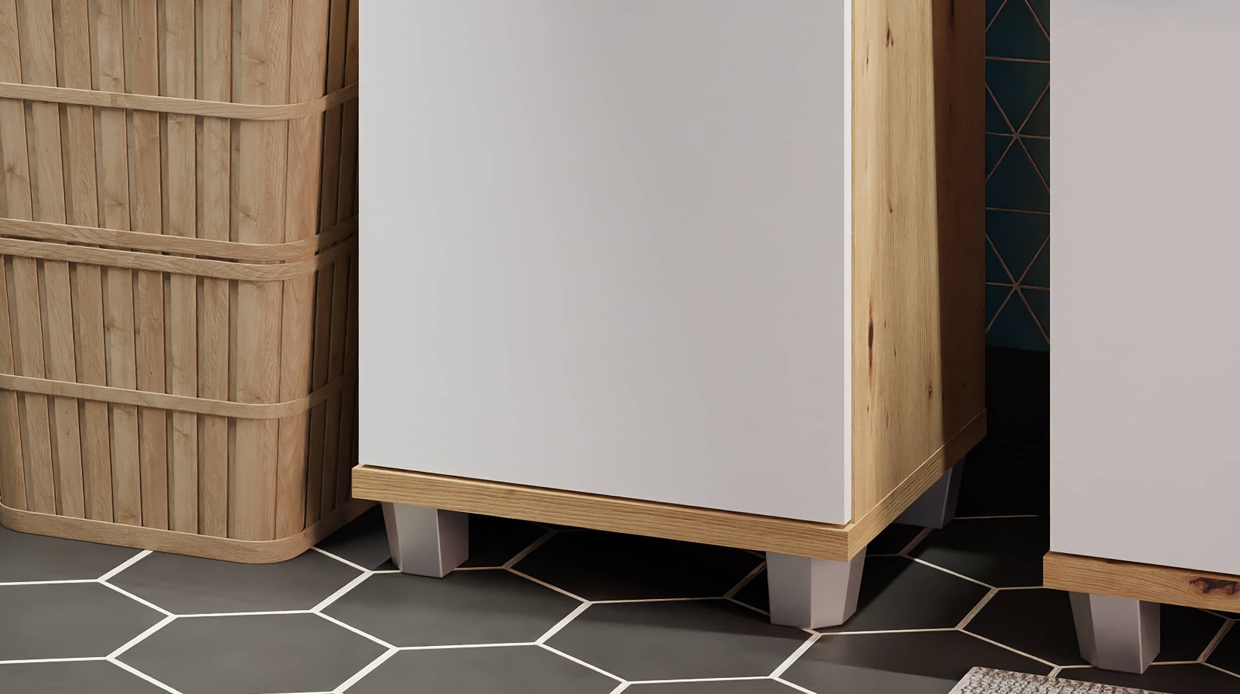 Bad Hochschrank lichtgrau - Artisan Eiche 187 cm - VERIS