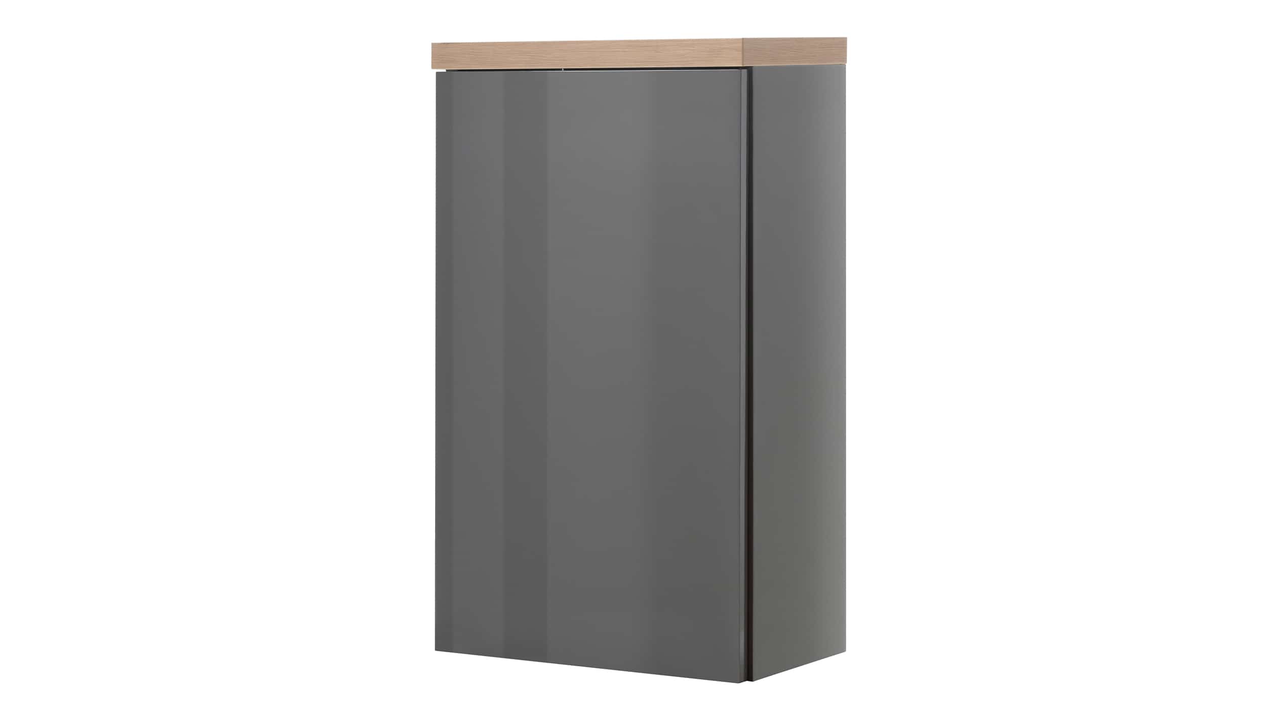 Bad Hängeschrank grau hochglanz - Eiche 40 cm - MUNDI Bad Hängeschrank grau hochglanz - Artisan Eiche - MUNDI