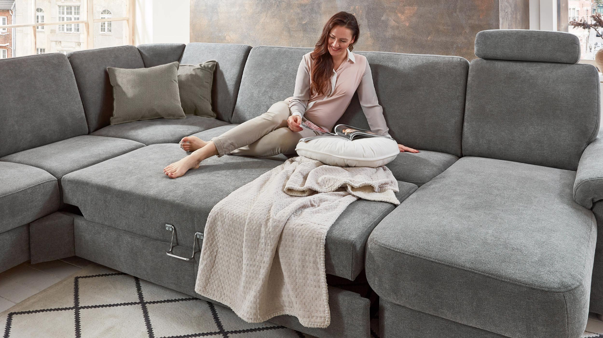 Couchliebe® Wohnlandschaft planbar - charly grey - Premium Version - TRIEST