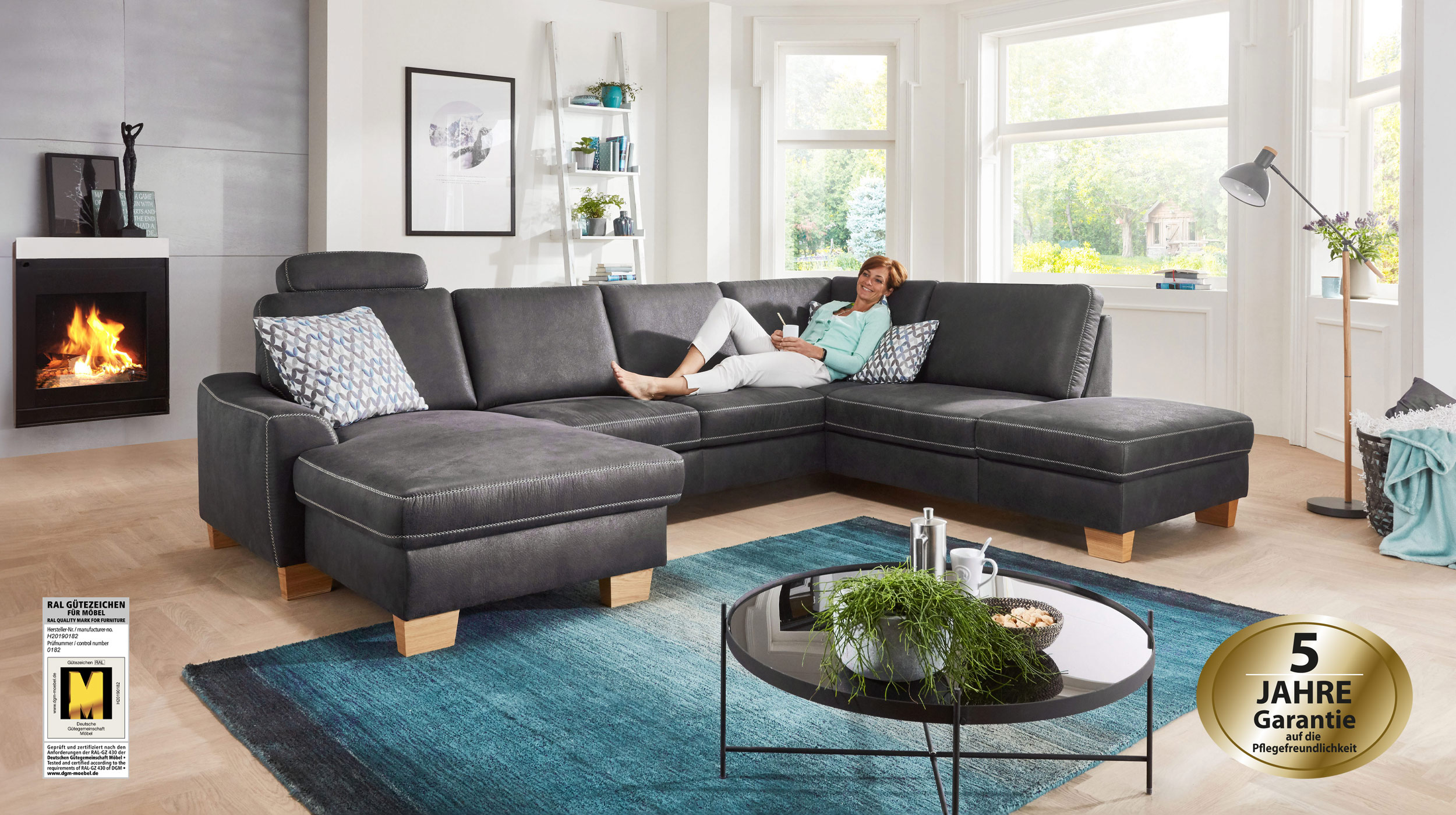 Couchliebe® Wohnlandschaft planbar - anthrazit - Premium Version - STICK