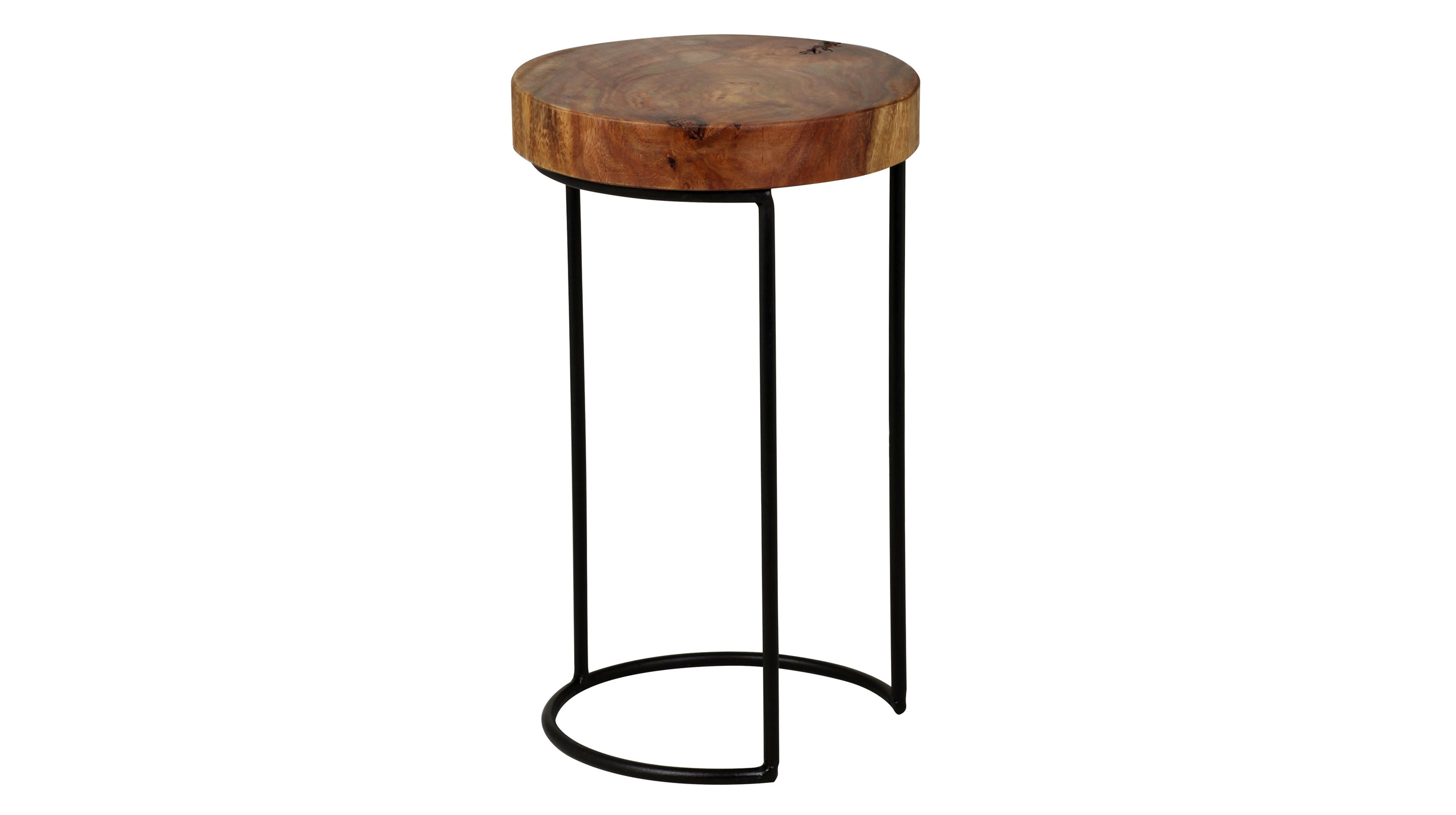 Beistelltisch Sheesham massiv gebeizt - rund - 28 x 45 cm - SKIVA Beistelltisch Sheesham massiv gebeizt rund 28 x 28 x 45 cm - SKIVA