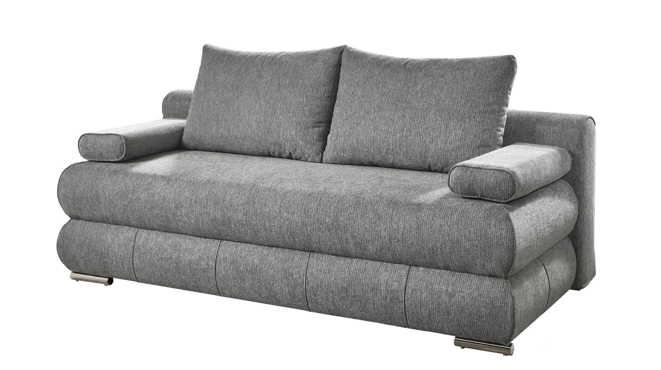 Schlafsofa grau mit Bettkasten Federkern 199 cm - BORNA Schlafsofa mit Bettkasten grau 199 x 95 cm - BORNA
