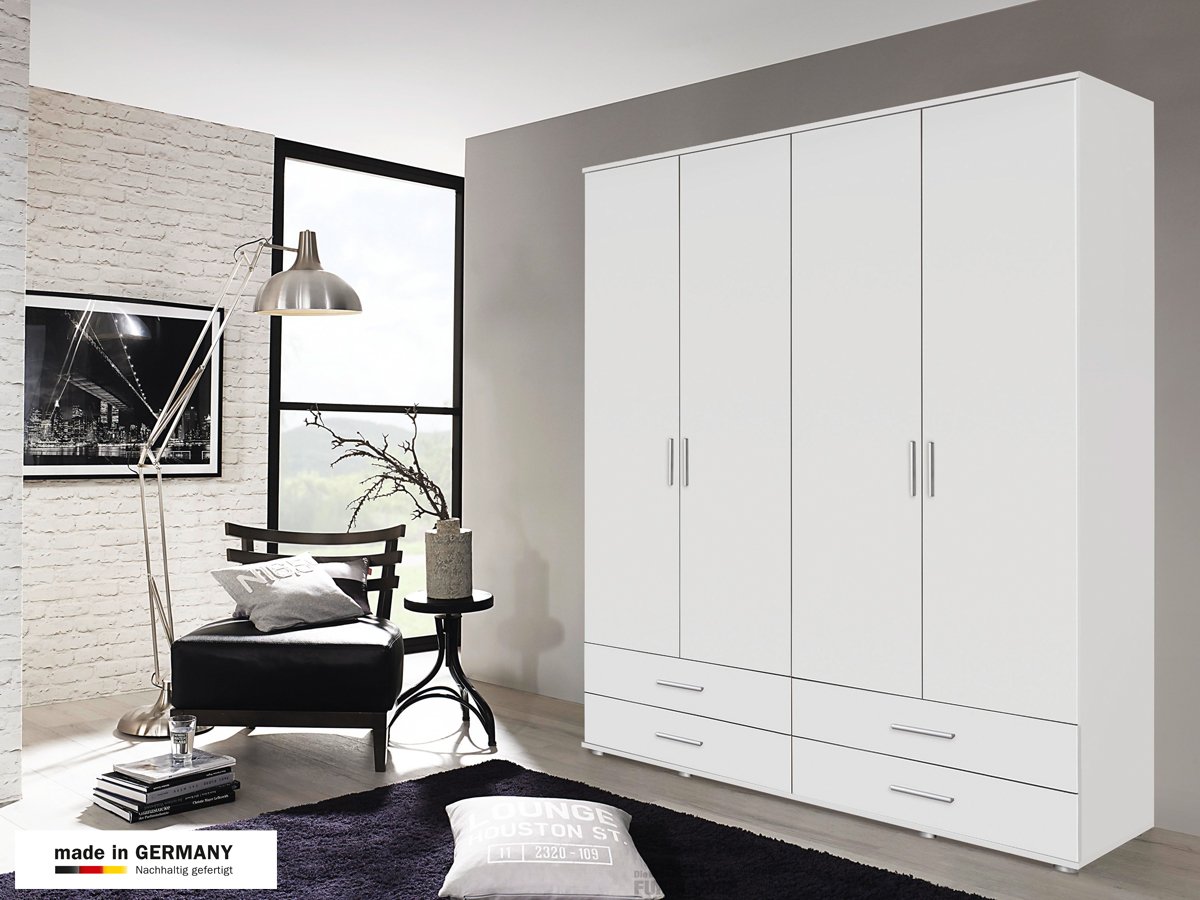Kleiderschrank weiß 168 cm 4-türig - RASANT