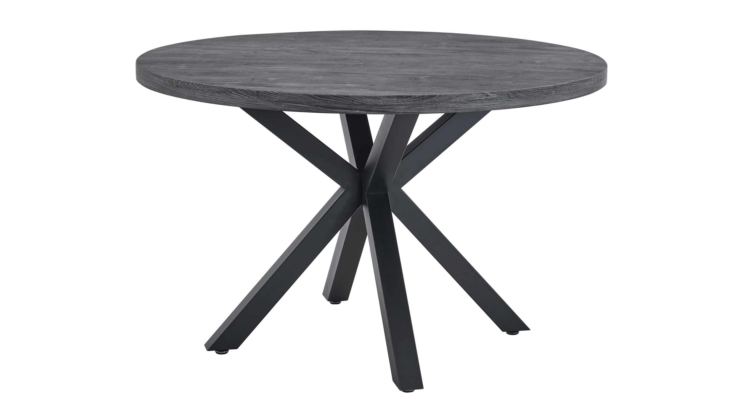Esstisch rund 120 cm Akazie grau - schwarz - DAMIRA