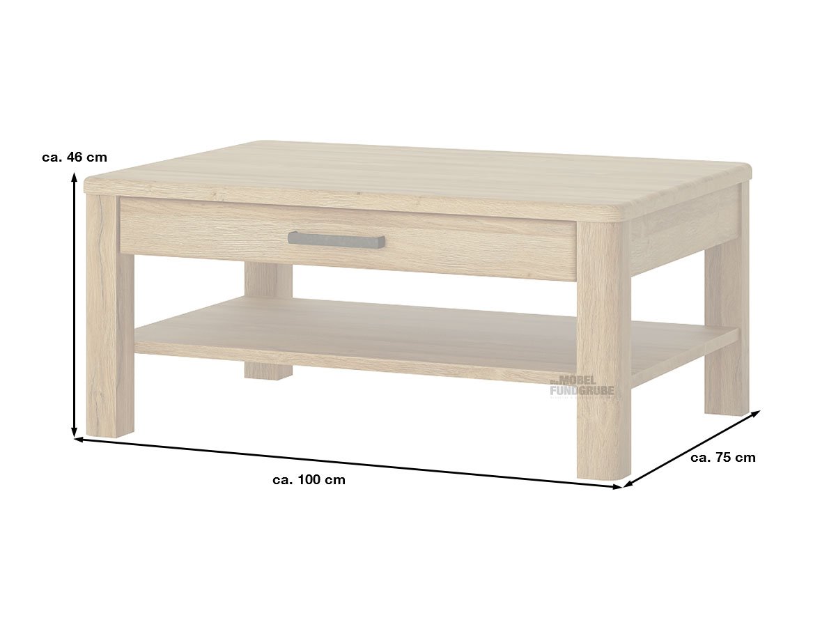 Couchtisch Grandson Oak 100 x 75 cm - CORTINA