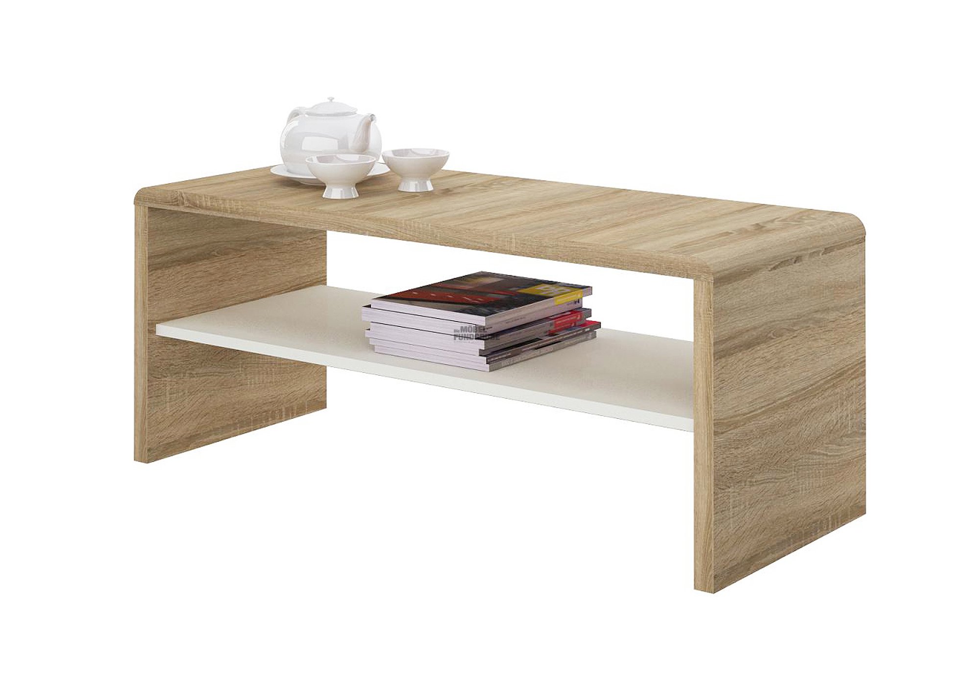 Couchtisch Sonoma Eiche - weiß 100 x 40 cm - CALA LUNA Couchtisch Sonoma Eiche - weiß 100 x 40 cm - CALA LUNA
