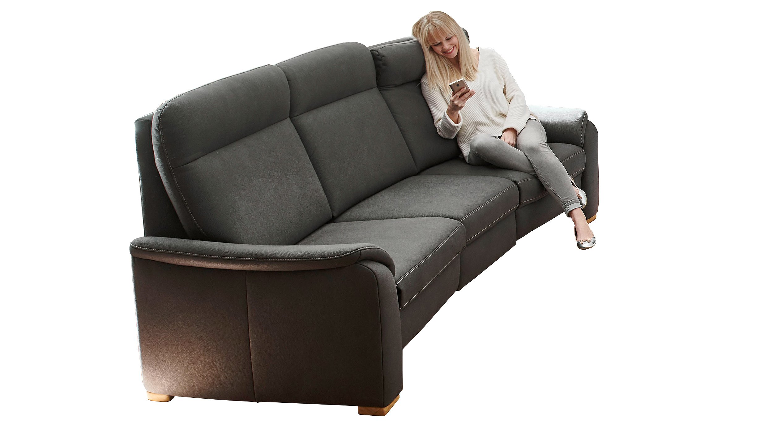 Couchliebe® Einzelsofa 3-Sitzer planbar - anthrazit - Premium Version - PENELOPE Couchliebe® Einzelsofa 3-Sitzer planbar - anthrazit - Premium Version - PENELOPE