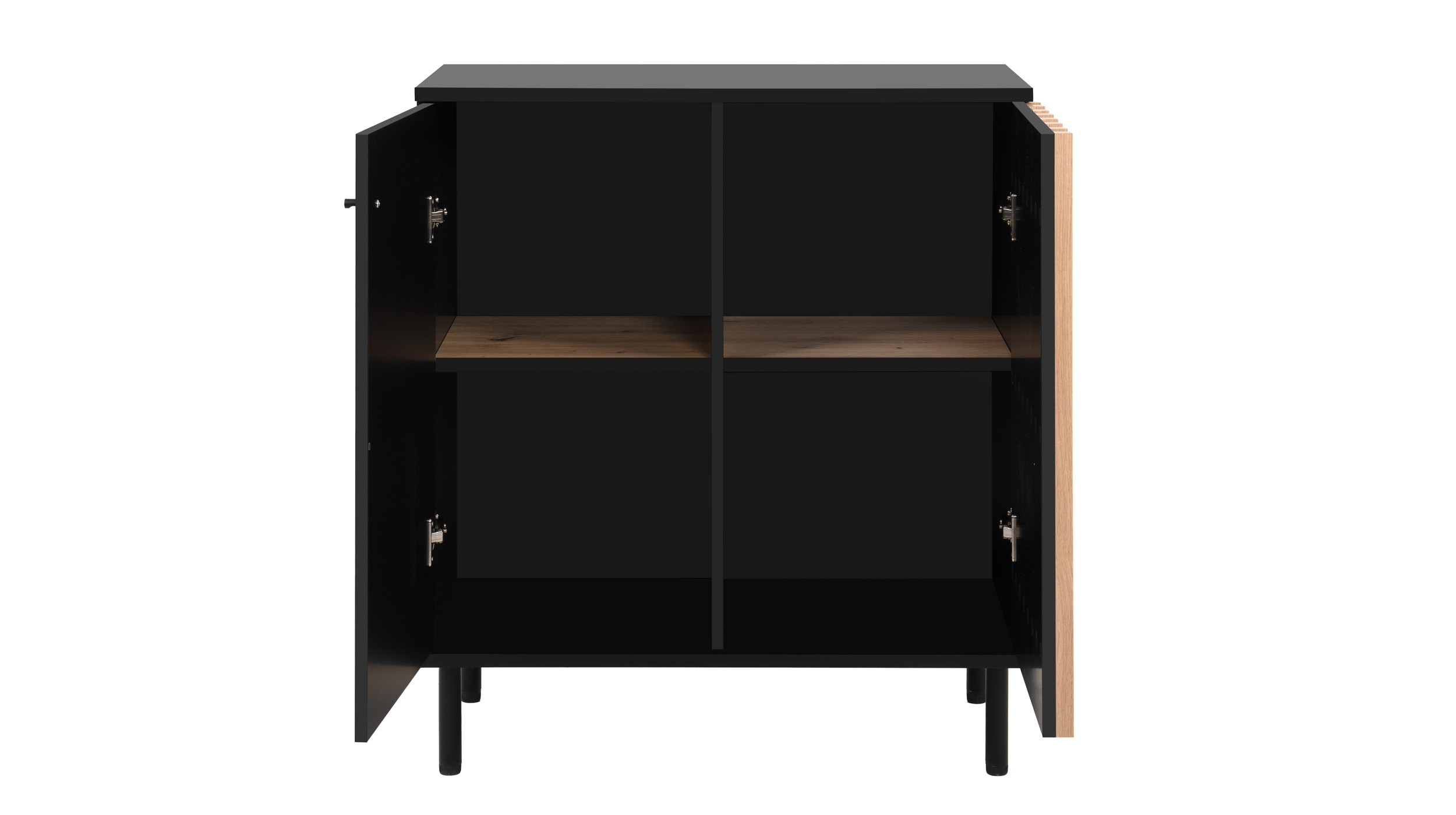 Kommode schwarz Artisan Eiche 80 cm - MONZA 