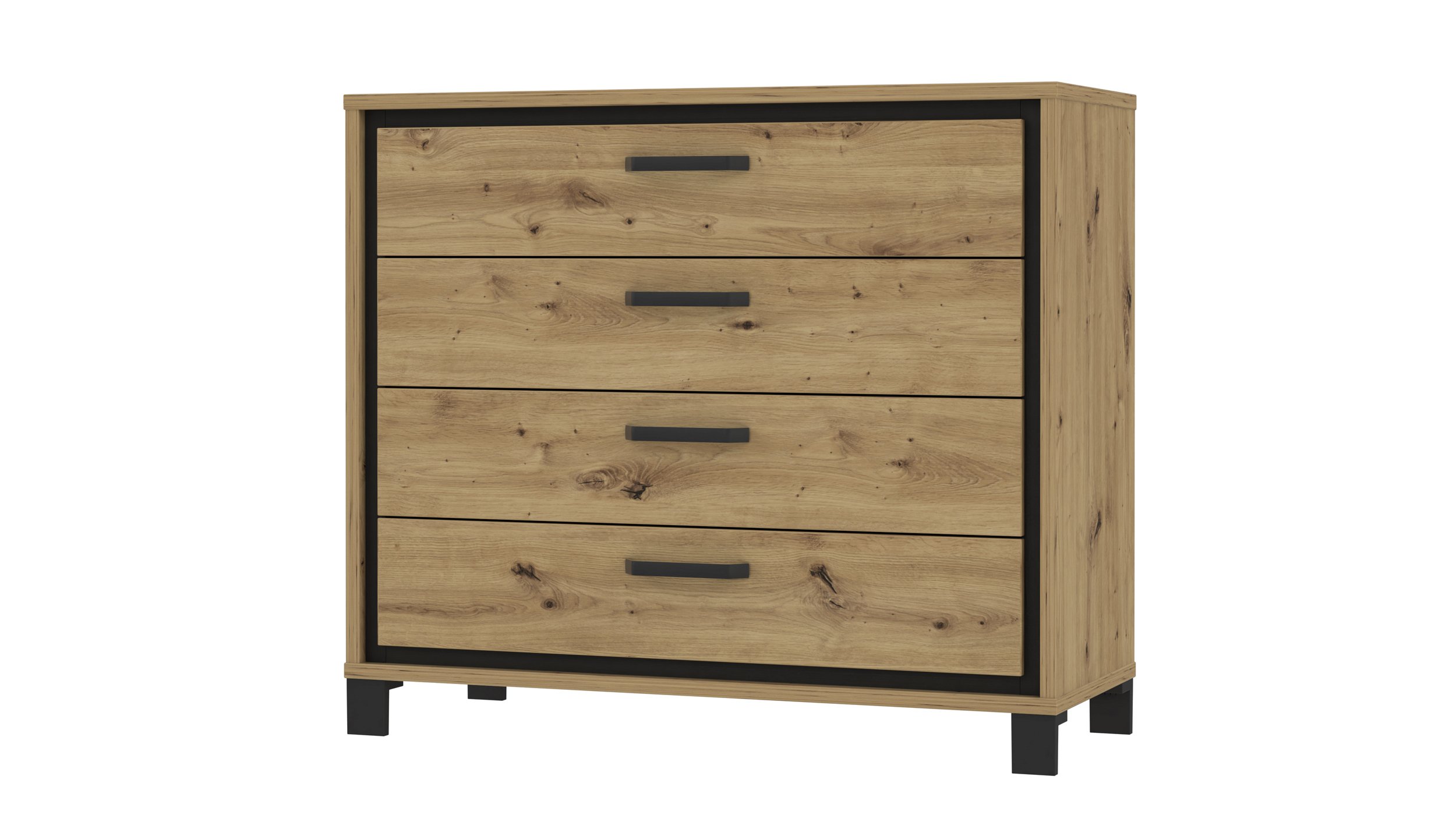 Kommode Artisan Eiche - schwarz Eiche 105 cm - TRONDHEIM Kommode Artisan Eiche - schwarz Eiche 105 cm - TRONDHEIM