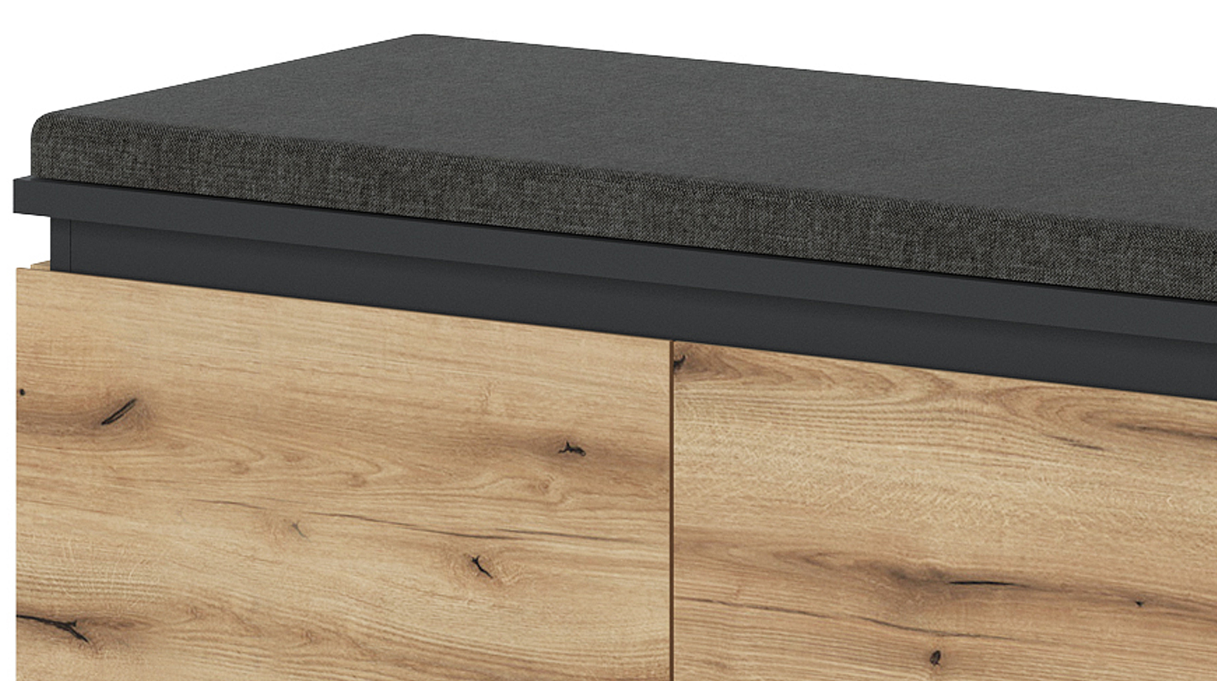 Garderobenbank Coast Evoke Eiche grau 101 x 54 cm - CORTE 
