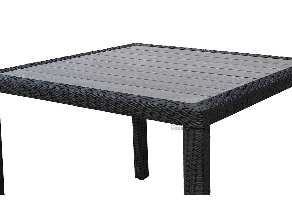 Gartentisch quadratisch schwarz 90 x 90 cm - HAVIN