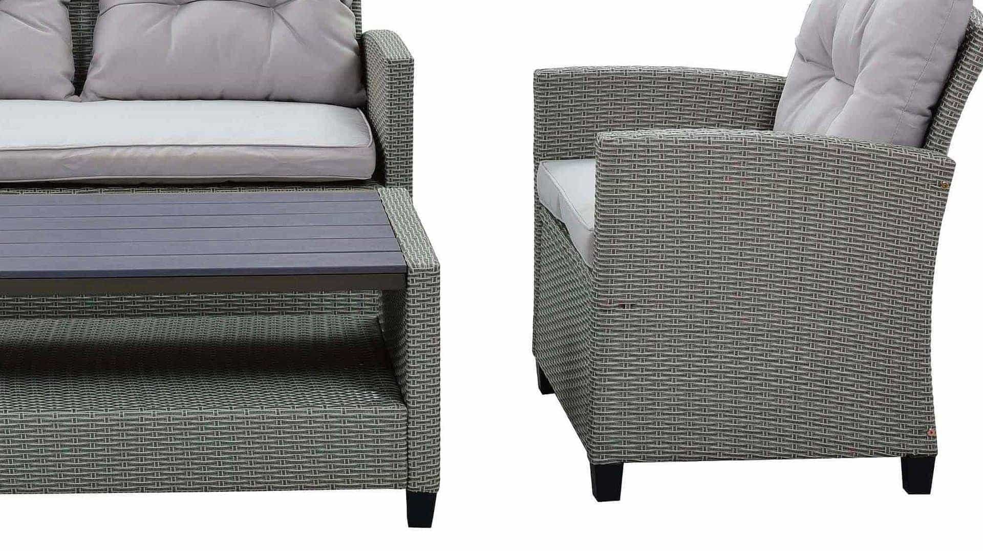 Gartenmöbel Set 3-teilig Gartentisch 92 x 56 cm - CHILL