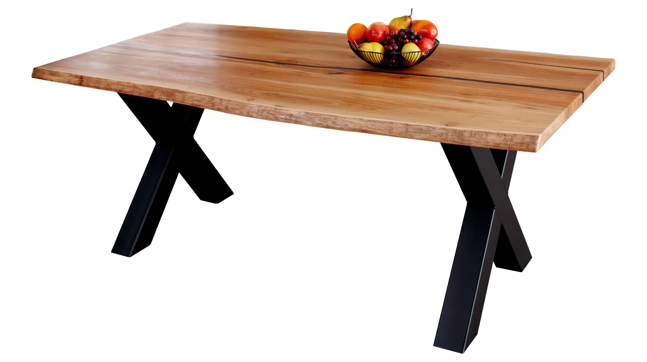 Esstisch Baumkantentisch 180 cm Eiche Epoxidharz - MALIN Esstisch Baumkantentisch 180 cm Eiche Epoxidharz - MALIN
