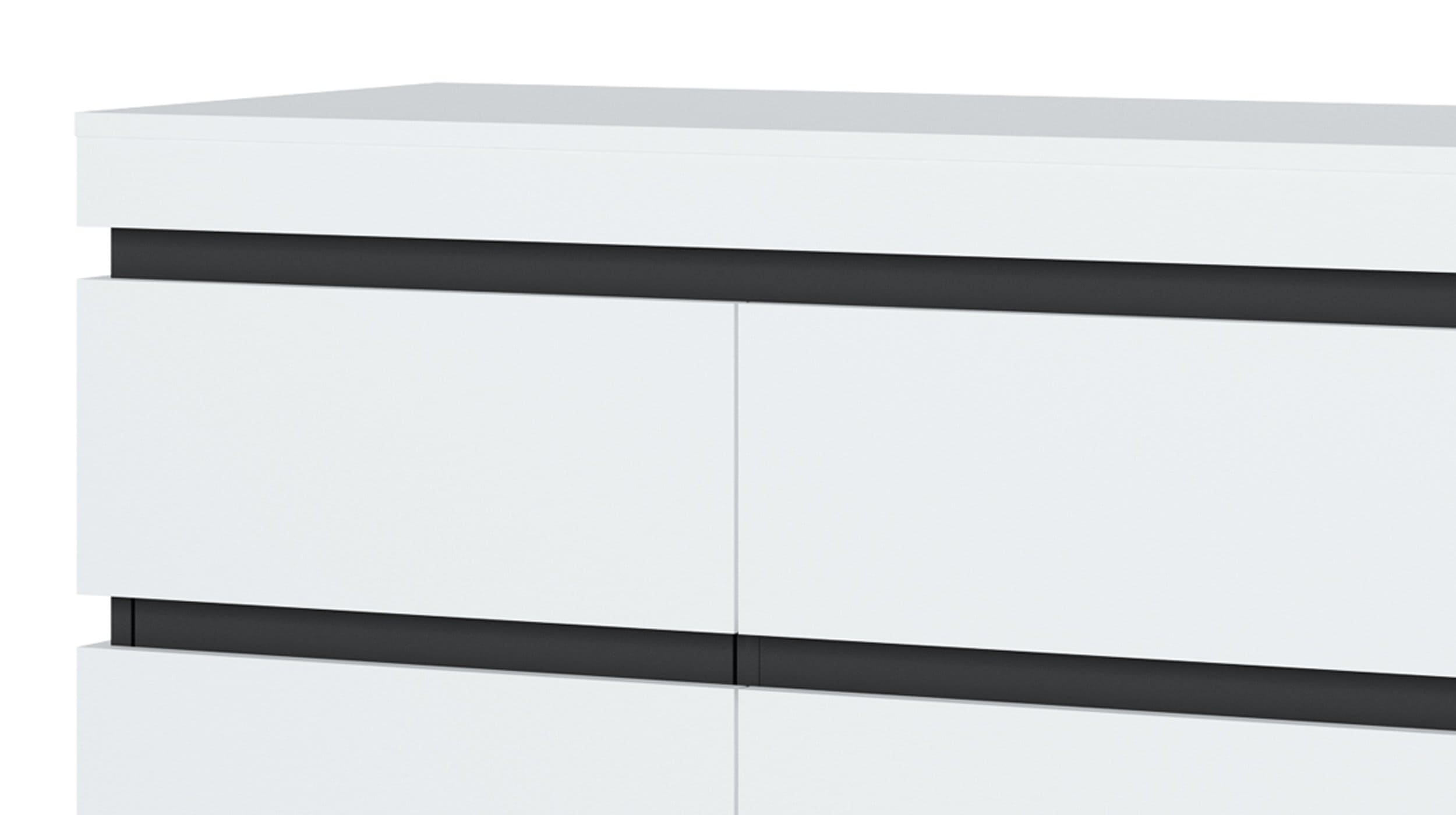 Sideboard alpinweiß anthrazit 161 cm - CAMPANIA