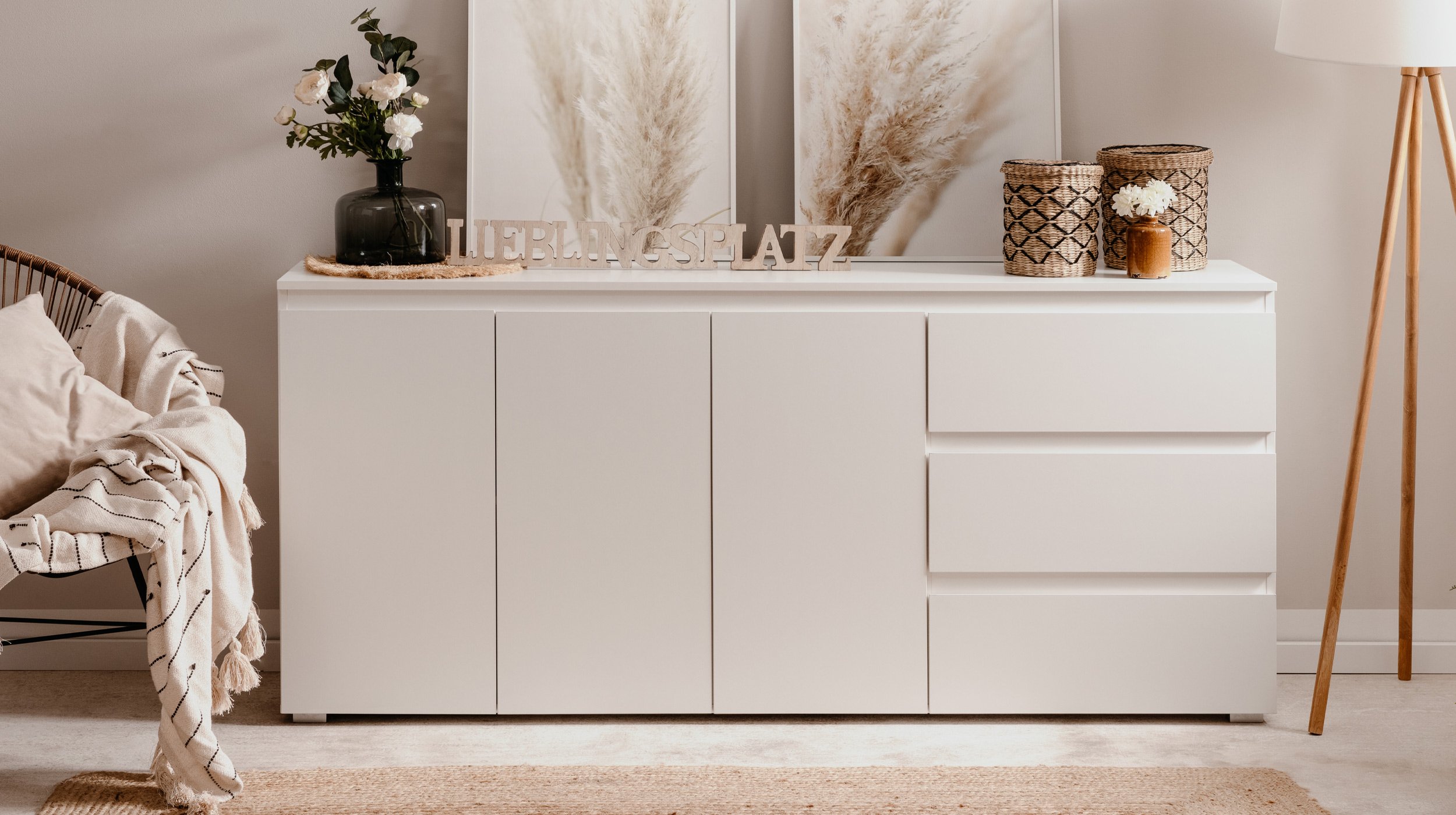 Sideboard mit 3 Schubladen - weiß matt 178 cm - IMAGE