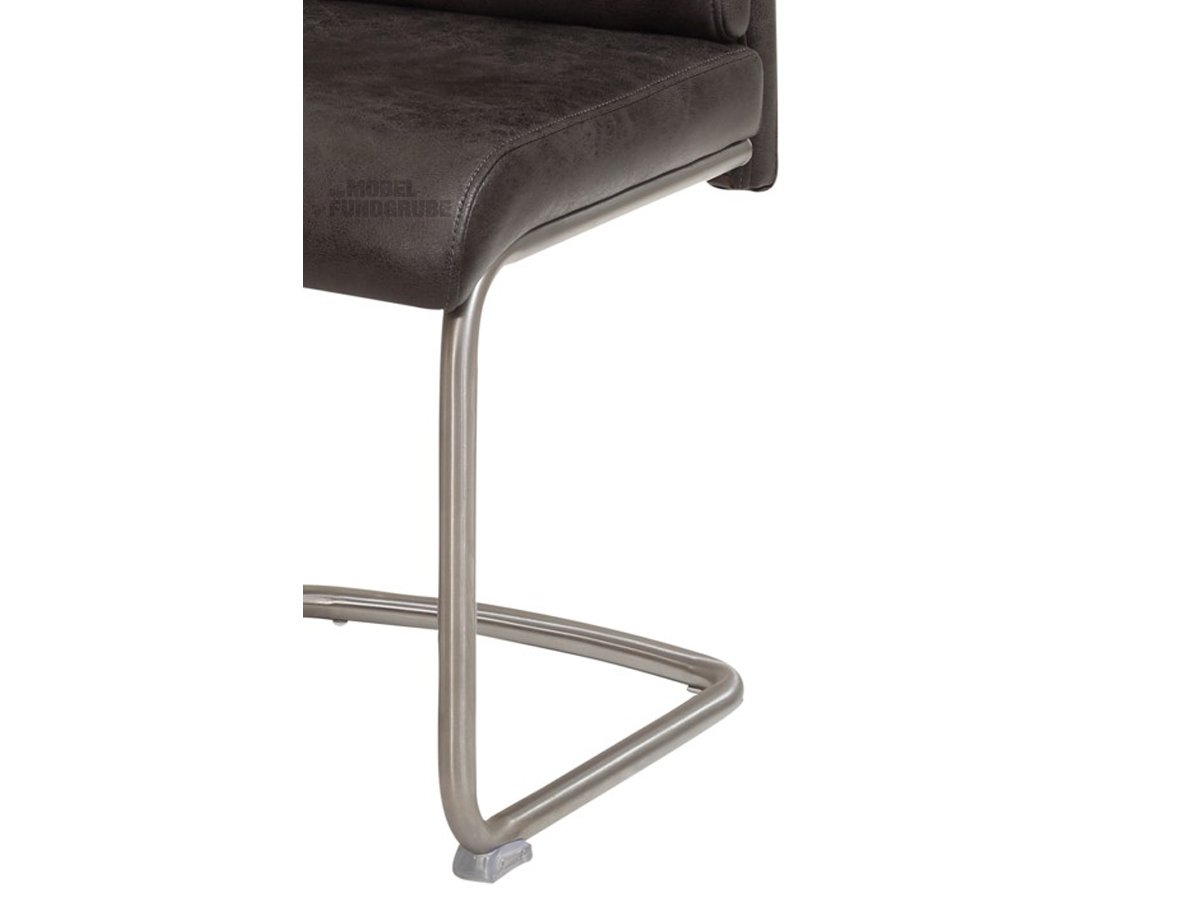 Schwingstuhl anthrazit Freischwinger Microfaser - PAULA