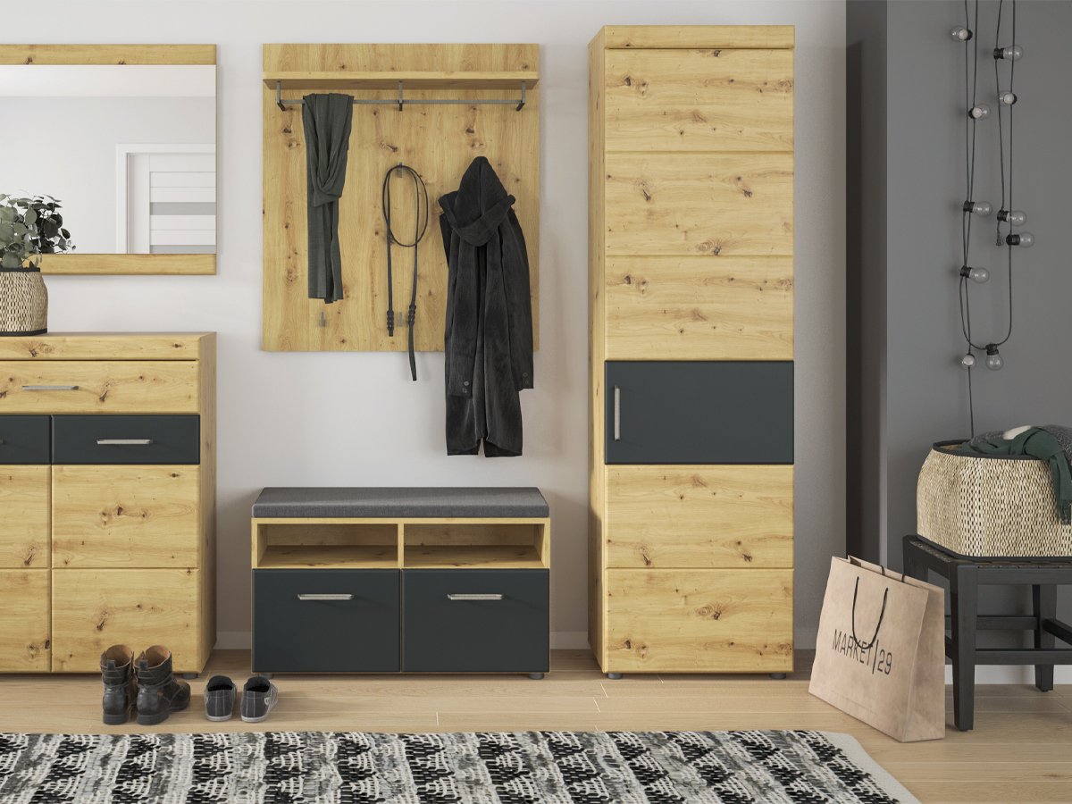 Wandgarderobe 91 cm Artisan Eiche - BRIXEN