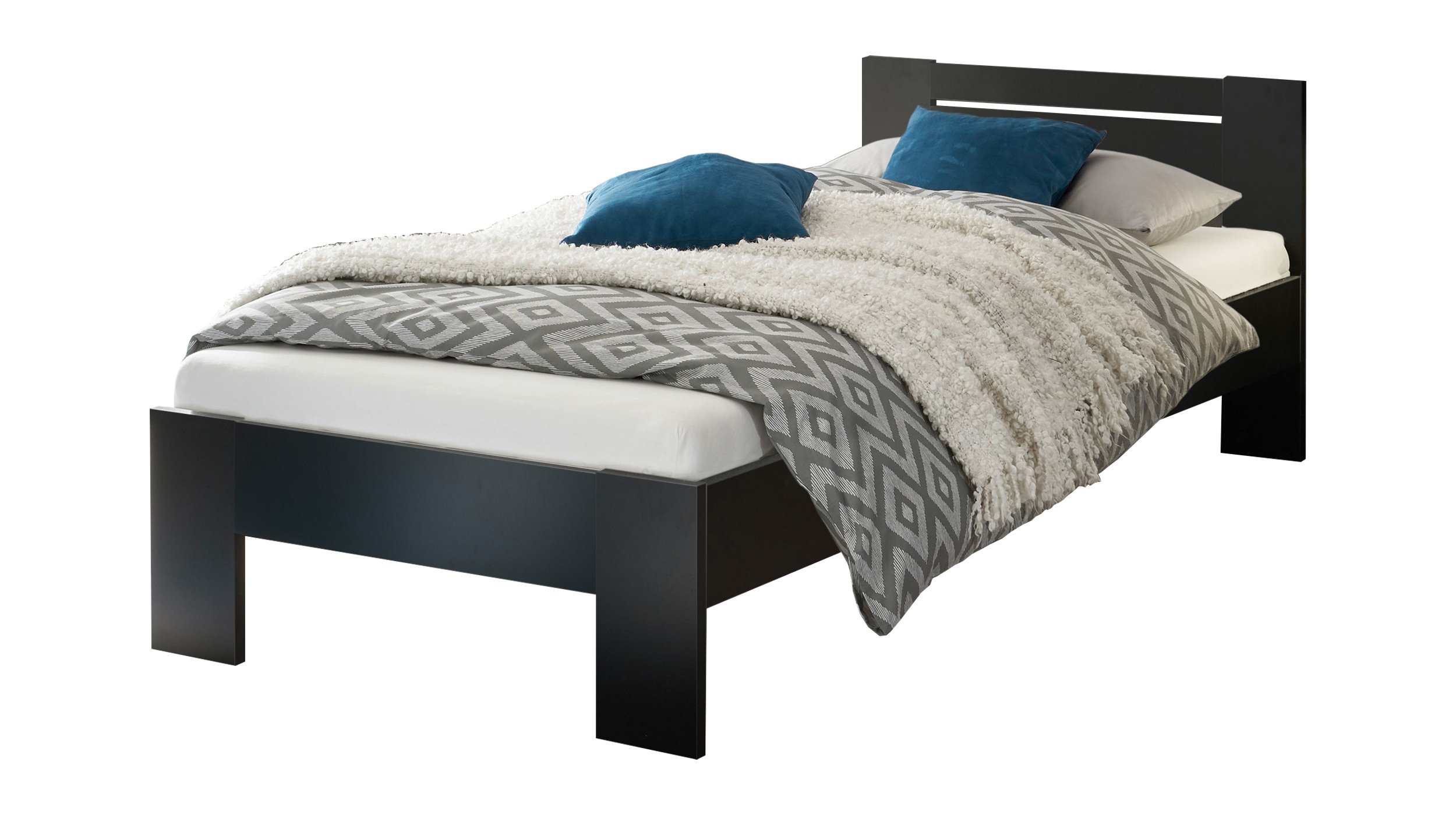 Futonbett 90 x 200 cm Einzelbett schwarz - CANNES Futonbett 90 x 200 cm Einzelbett schwarz - CANNES