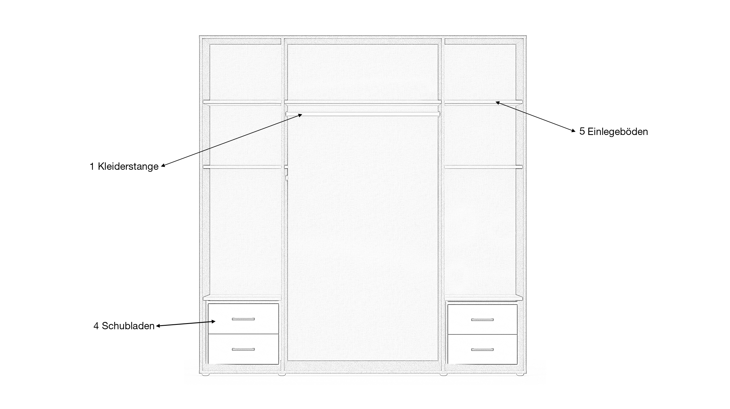 Kleiderschrank 187 cm Artisan Eiche - grau - VOYAGER