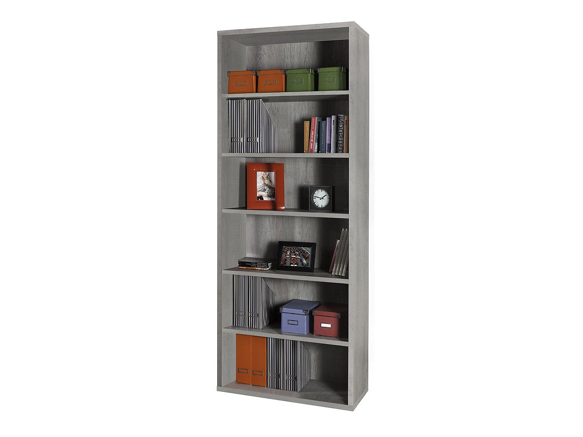 Bücherregal Betonoptik 82 cm x 217 cm - 5 Böden - DISEGNO Bücherregal Betonoptik 82 cm x 217 cm - 5 Böden - DISEGNO