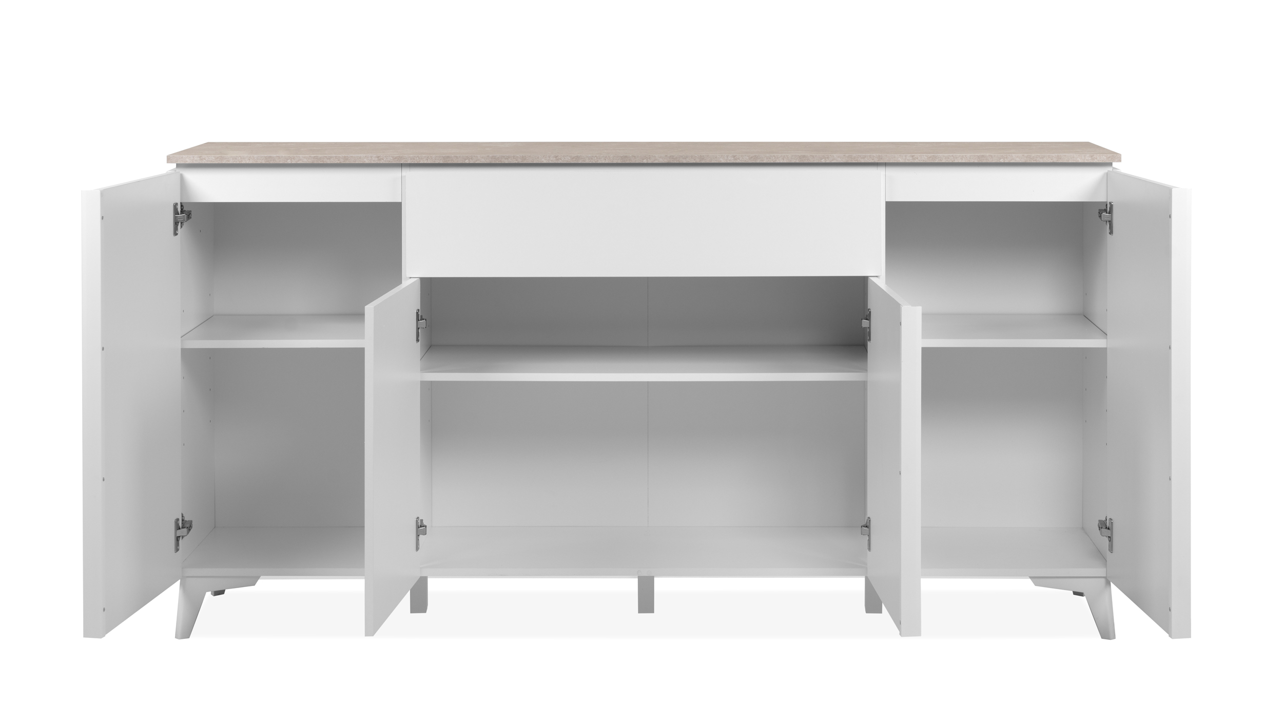 Sideboard Schublade weiß - Sandstein 177 cm - BERTRIX 