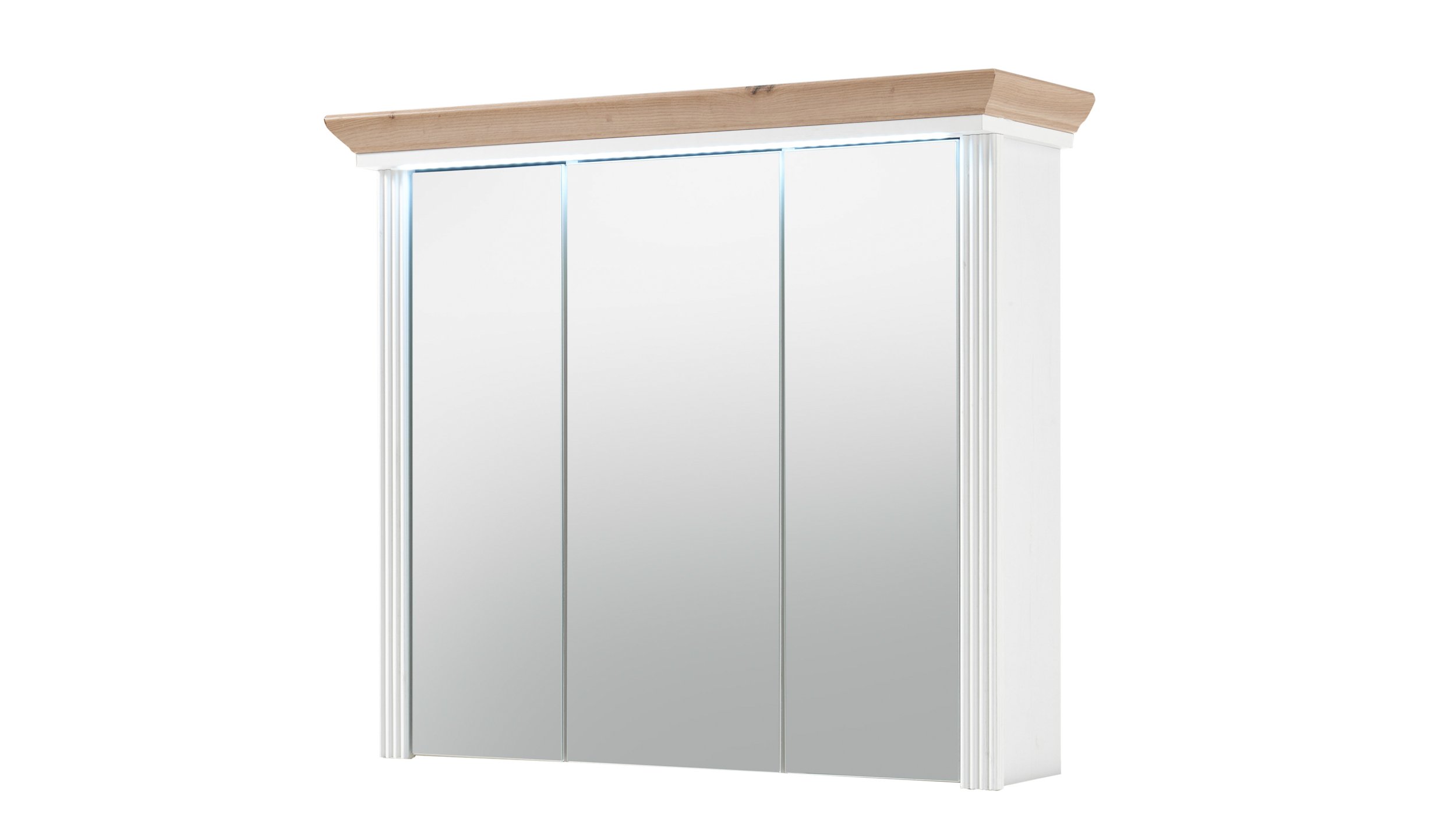 Spiegelschrank mit Beleuchtung Pinie weiß 83 cm - JASMIN Spiegelschrank mit Beleuchtung Pinie hell 83 cm - JASMIN