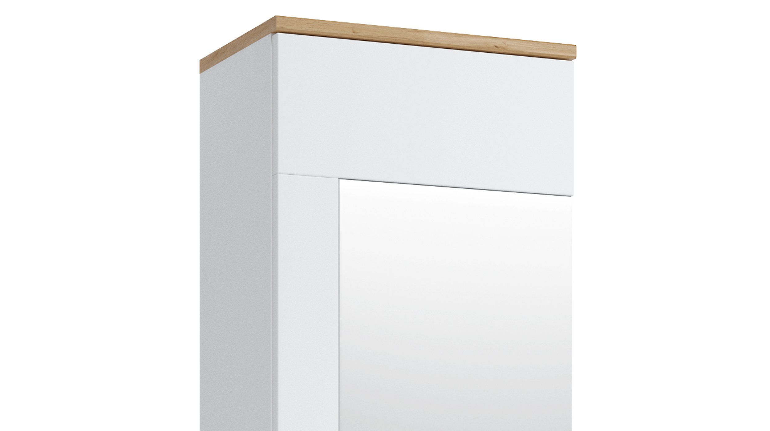 Garderobenschrank alpinweiß  - Wotan Eiche 199 cm - HOLA