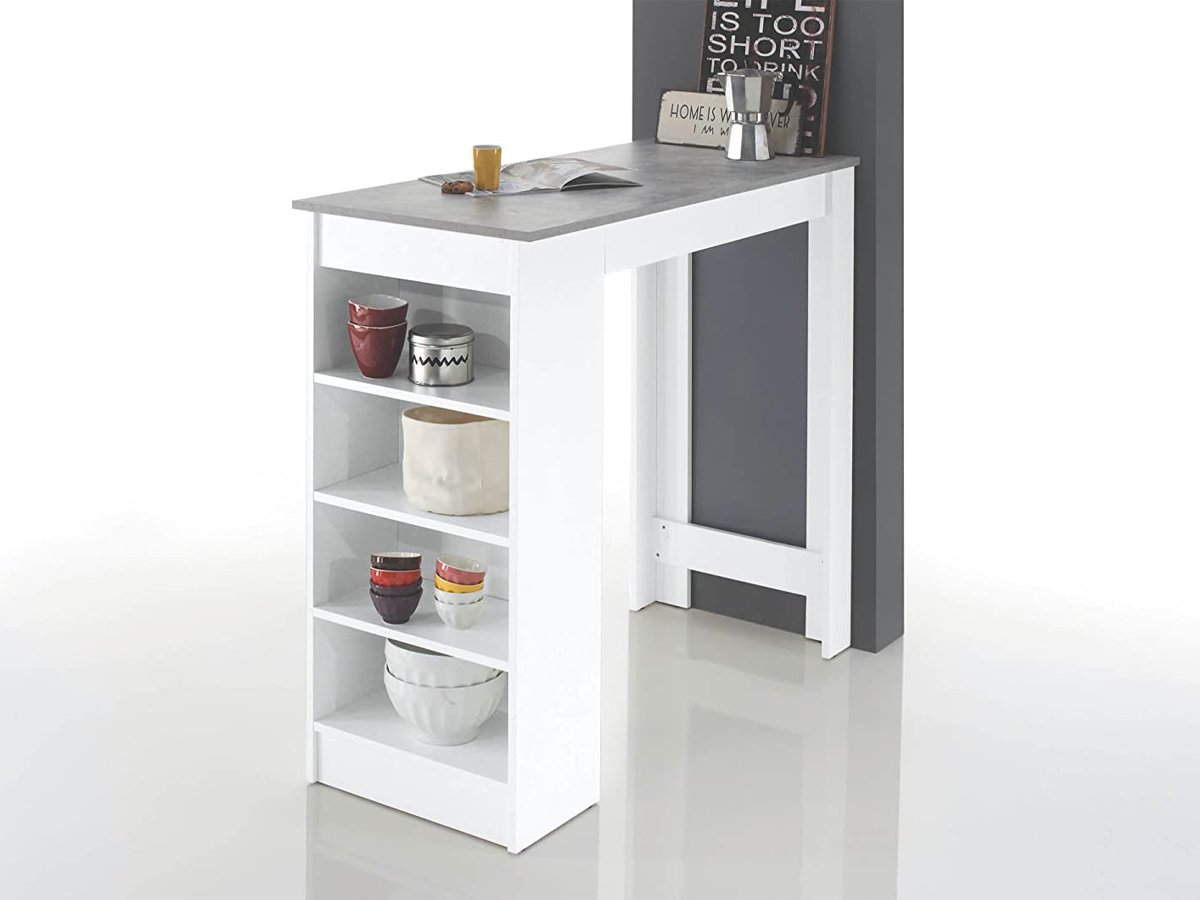 Bartisch Beton - weiß 115 x 50 cm rechteckig - MOJITO