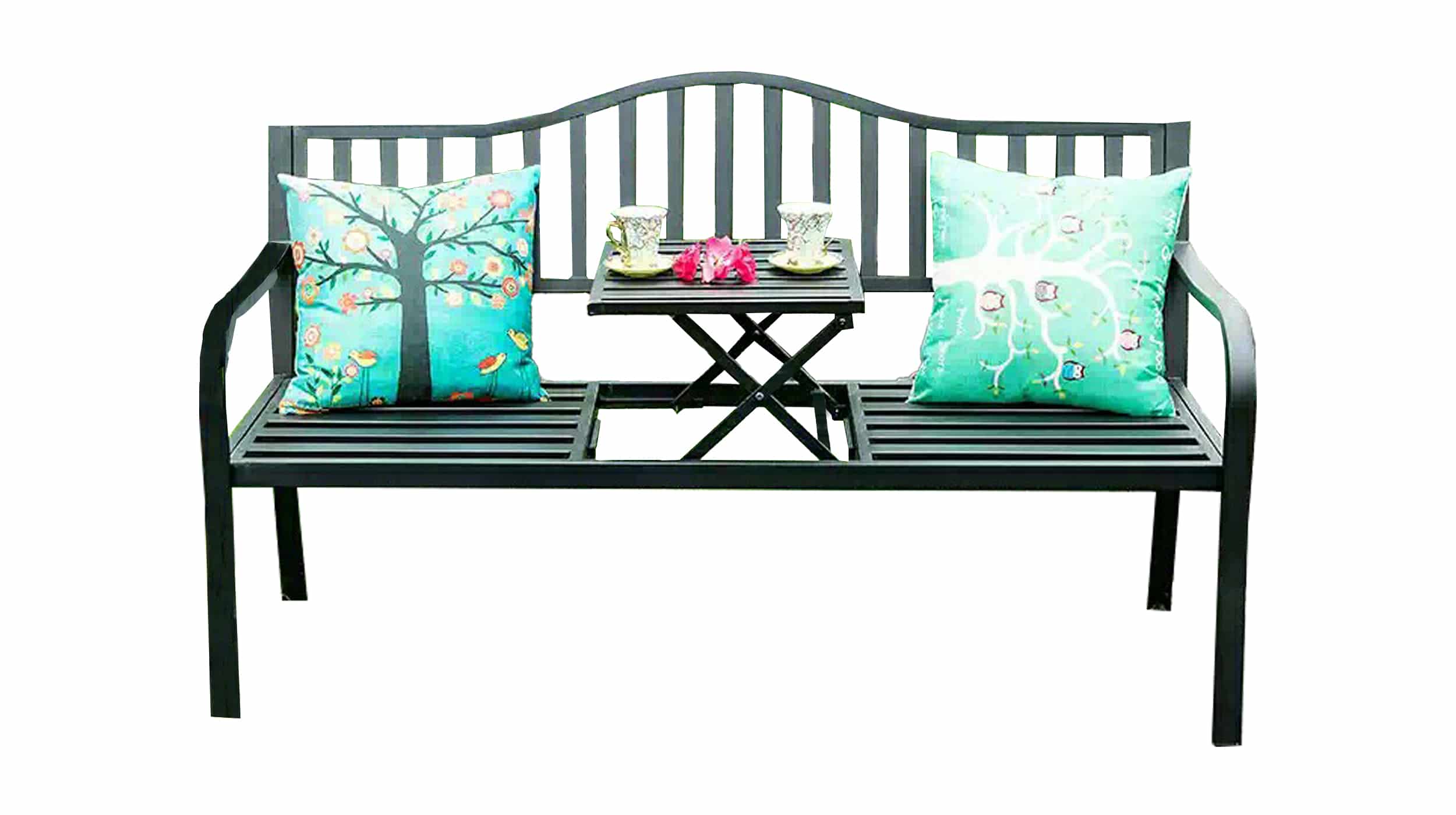 Gartenbank Metallgestell anthrazit 150 cm - MARITA Gartenbank Metallgestell antharzit 150 cm - MARITA