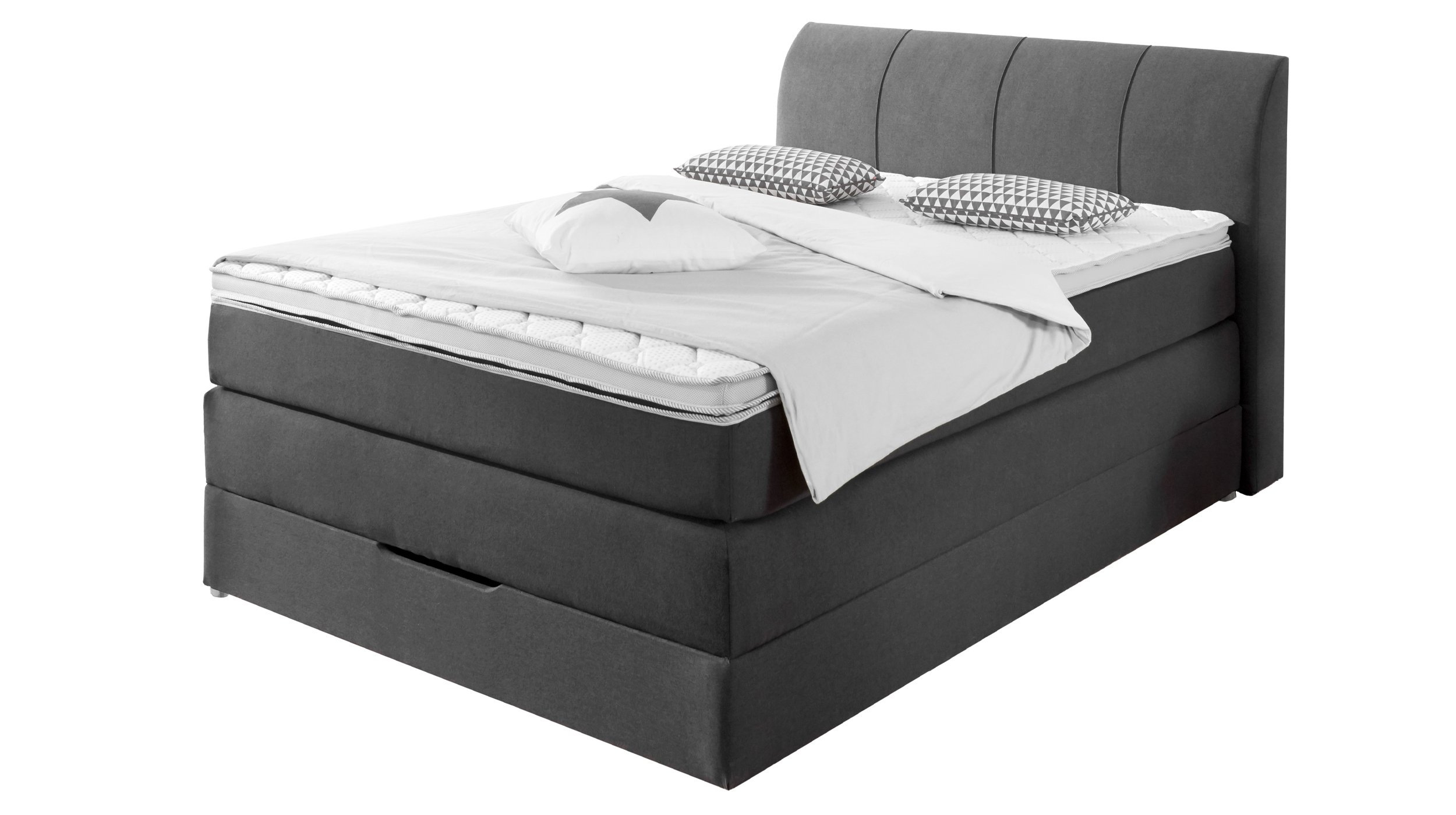 Boxspringbett 140 x 200 cm Bettkasten anthrazit - MODESTO Boxspringbett 140 x 200 cm Bettkasten anthrazit - MODESTO