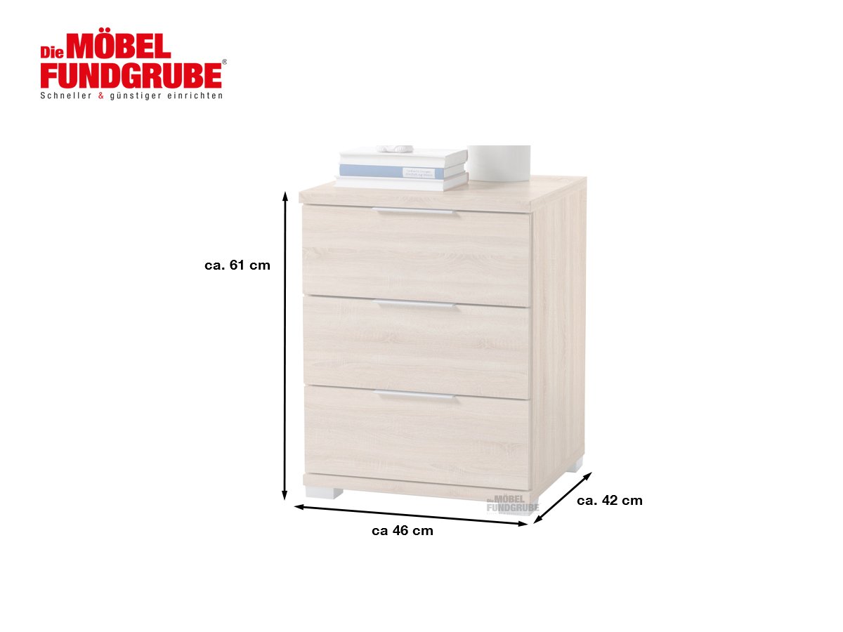 Nachttisch Sonoma Eiche 46 cm x 42 cm - UNIVERSAL