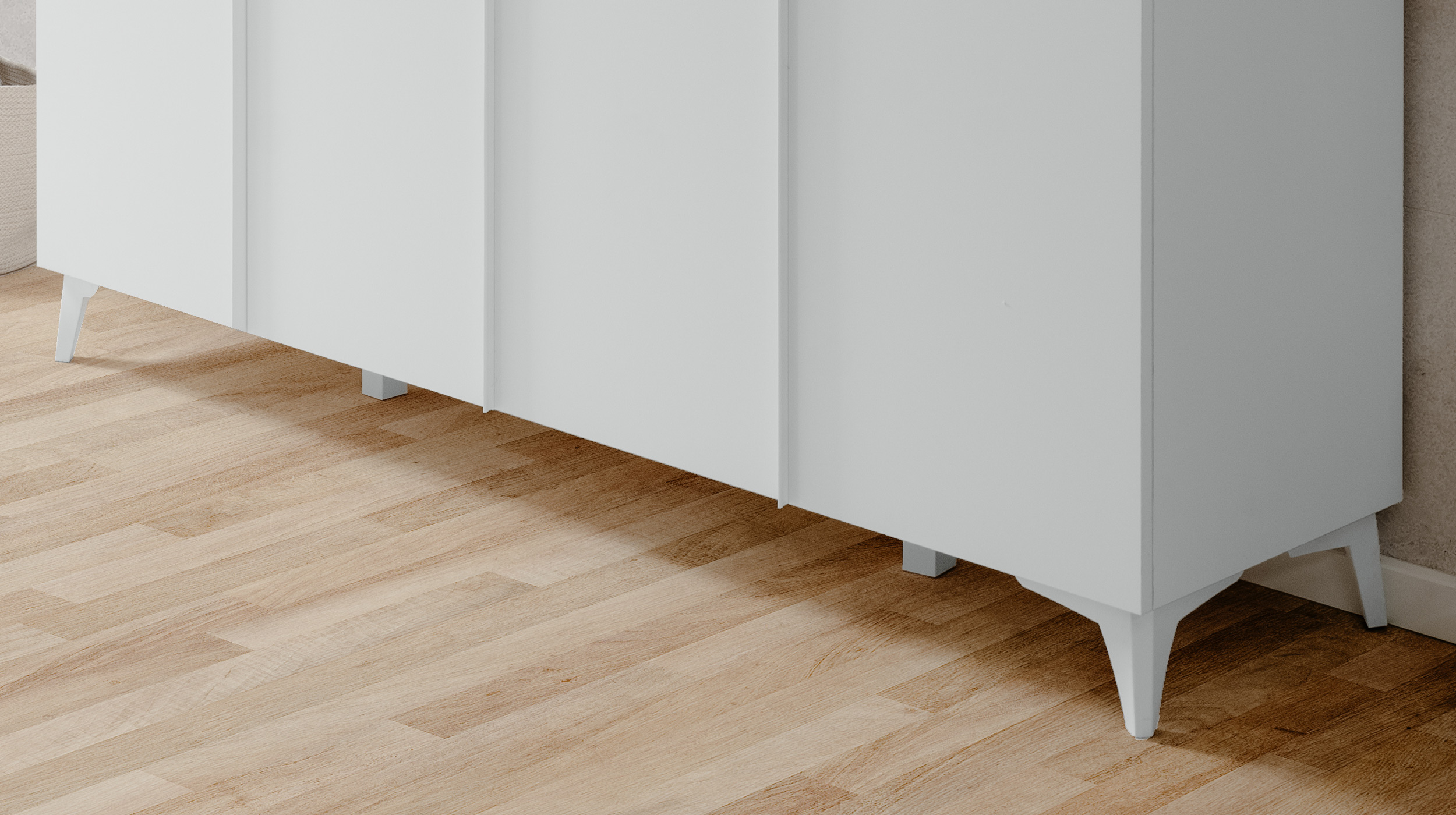 Sideboard Schublade weiß - Sandstein 177 cm - BERTRIX 