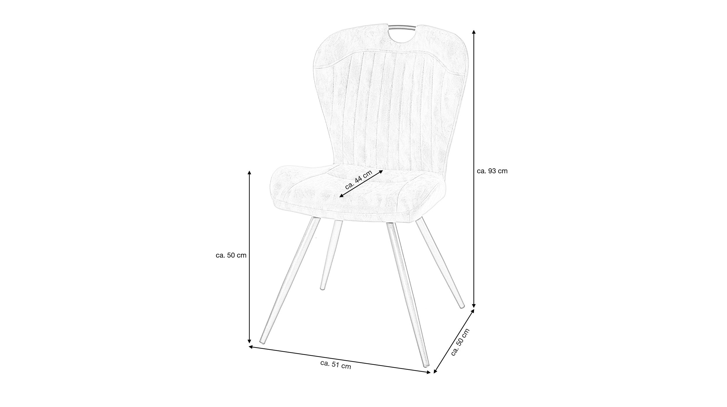 Polsterstuhl Schalenstuhl Microfaser anthrazit - ZOE