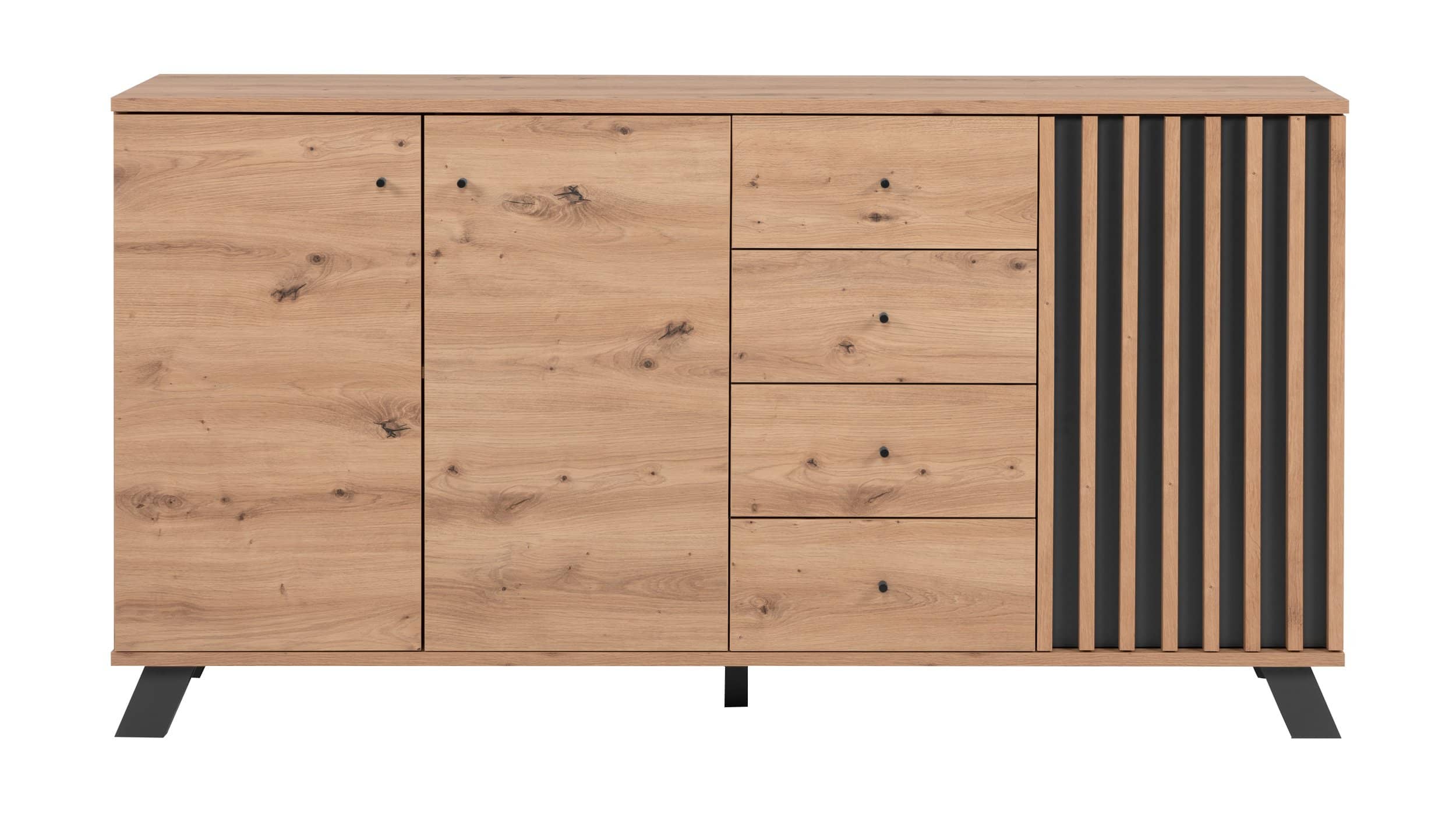 Sideboard 3 Türen Artisan Eiche - anthrazit 160 cm - MEDAN Sideboard 3 Türen Artisan Eiche - anthrazit 160 cm - MEDAN
