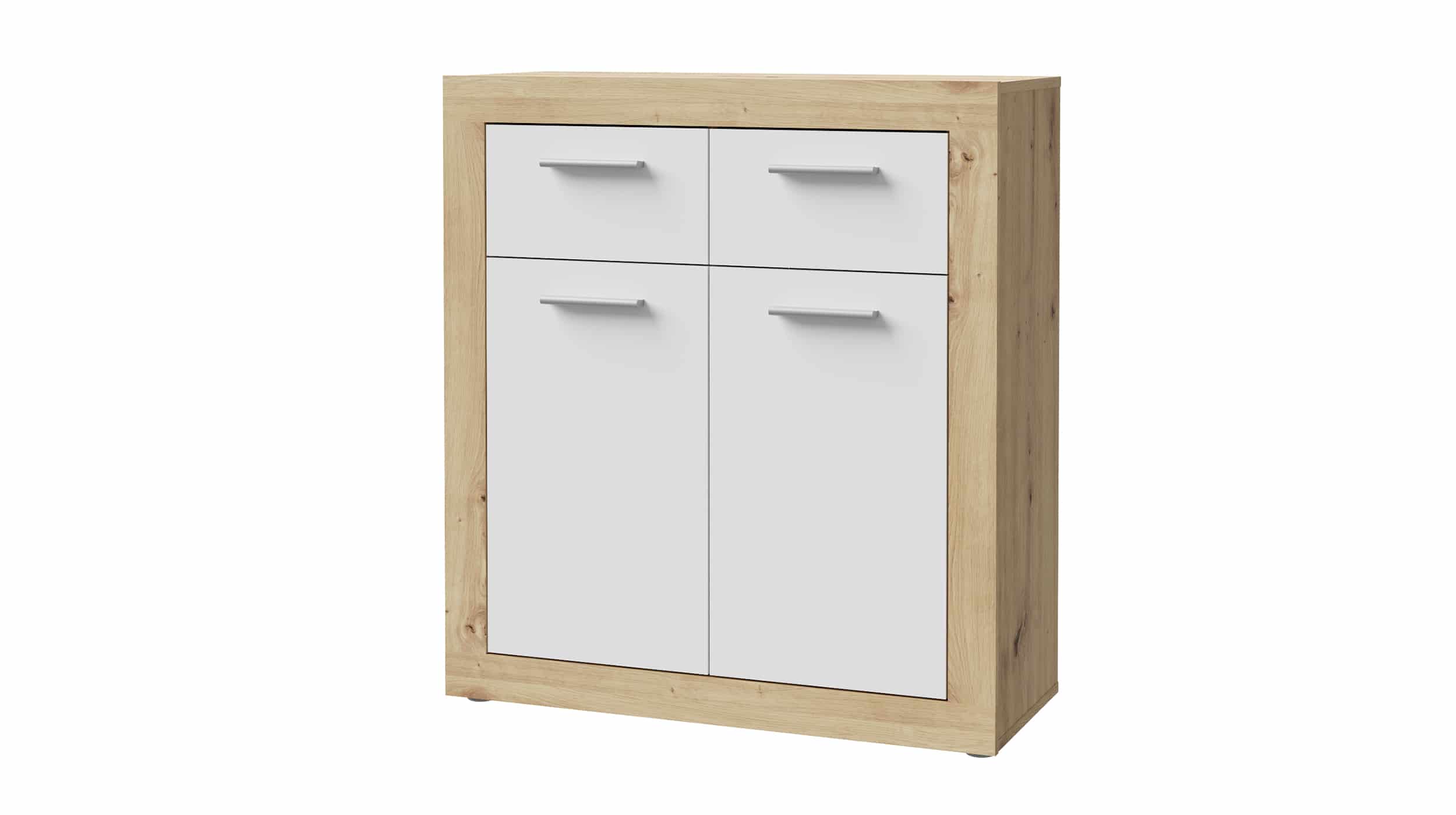 Kommode Artisan Eiche - weiß 83 x 92 cm 2-türig - BACCIO Kommode Artisan Eiche - weiß 83 x 92 cm 2-türig - BACCIO