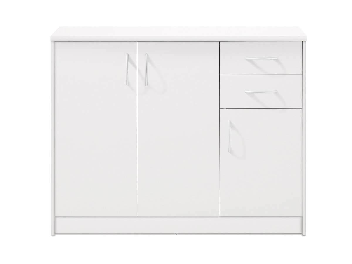 Kommode mit 3 Türen weiß 109 cm - OPTIMUS Kommode mit 3 Türen weiß 109 cm - OPTIMUS