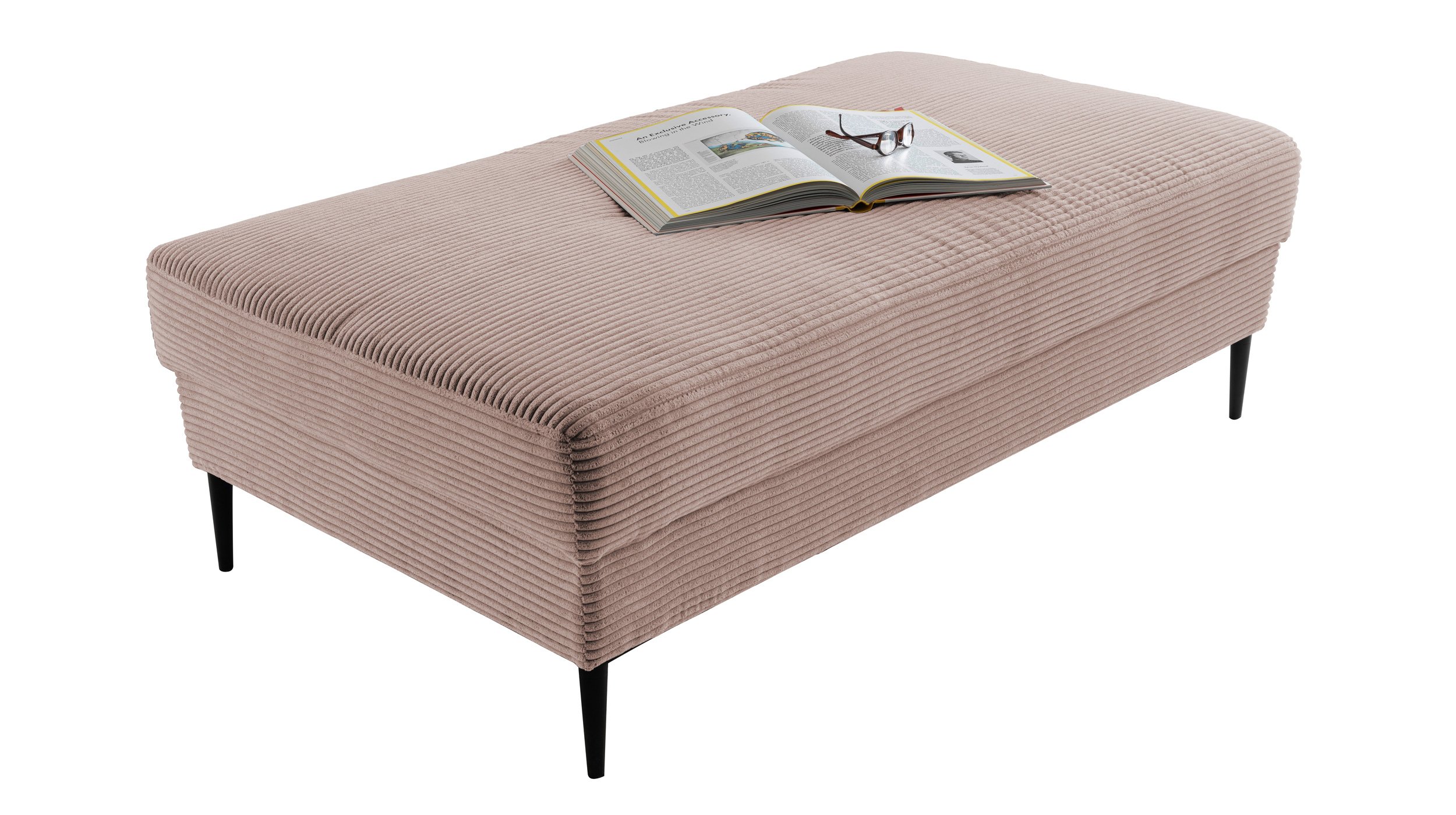 Hocker Sitzhocker 140 x 75 cm Cordbezug rosa - SUMMER Hocker Sitzhocker 140 x 75 cm Cordbezug rosa - SUMMER