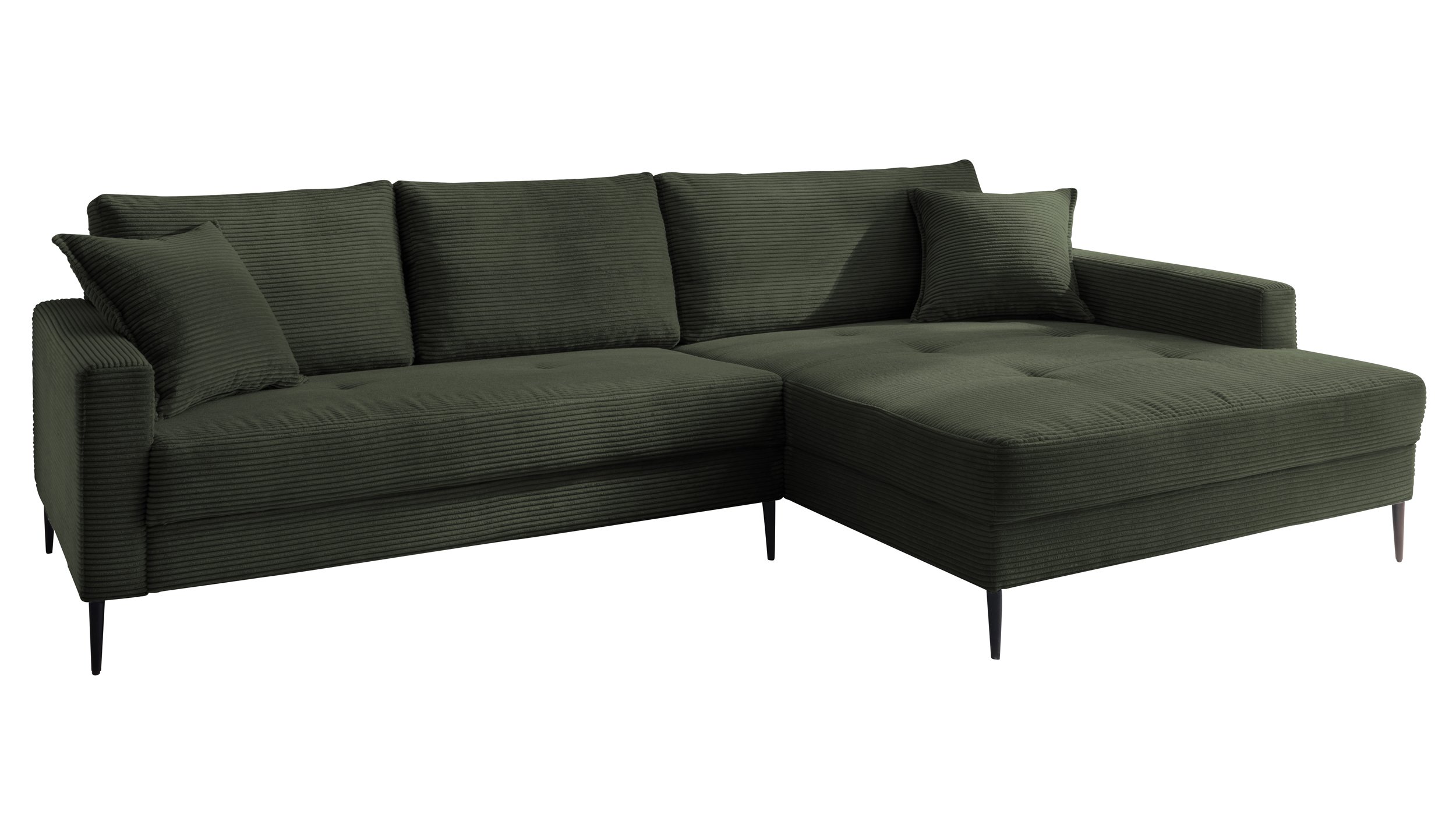 Ecksofa Cord dunkelgrün 276 x 173 cm - SUMMER Ecksofa Cord dunkelgrün 276 x 173 cm - SUMMER