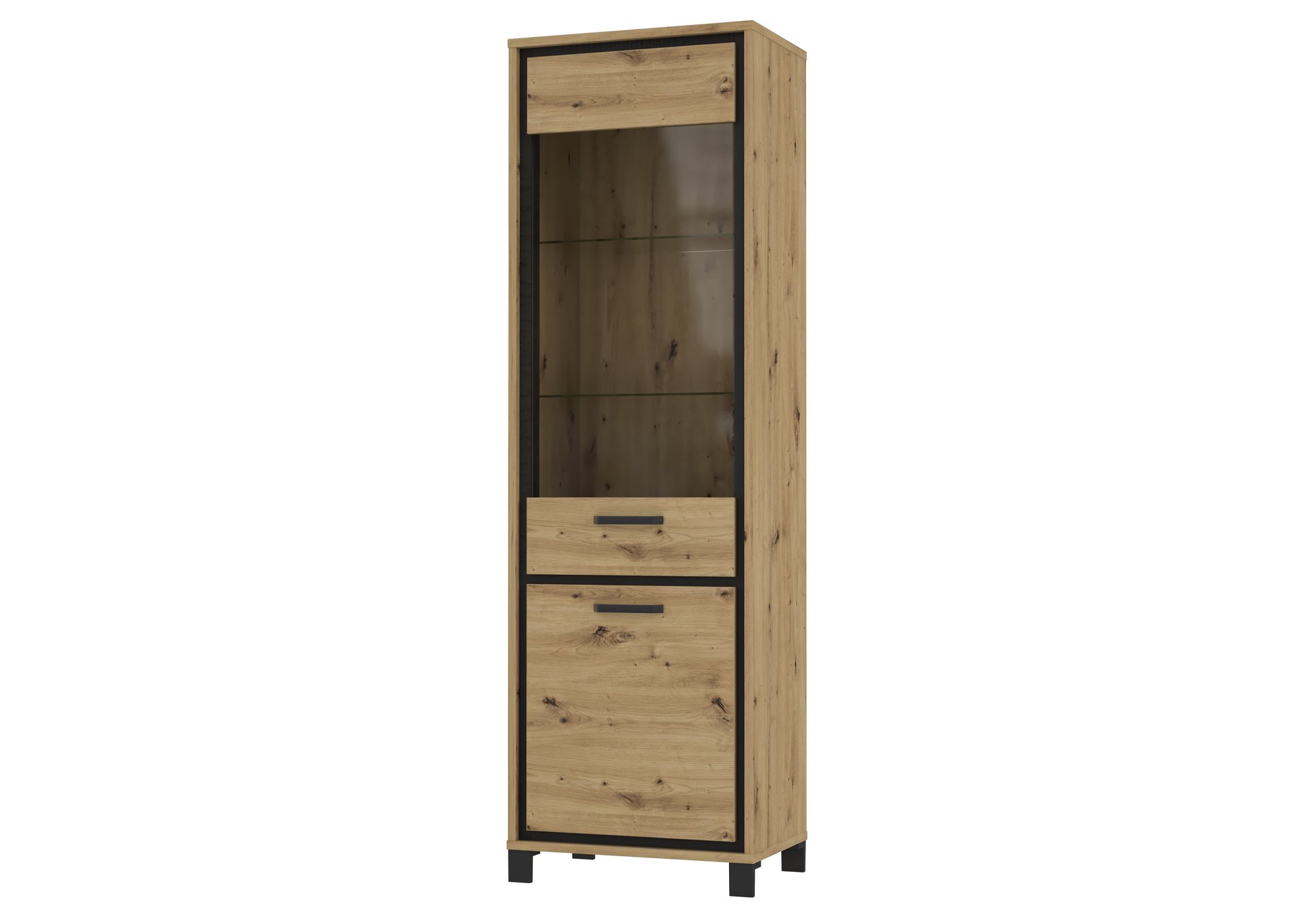 Vitrine mit Glastür Artisan Eiche Breite 64 cm - TRONDHEIM Vitrine mit einer Glastür Artisan Eiche 64 cm - TRONDHEIM