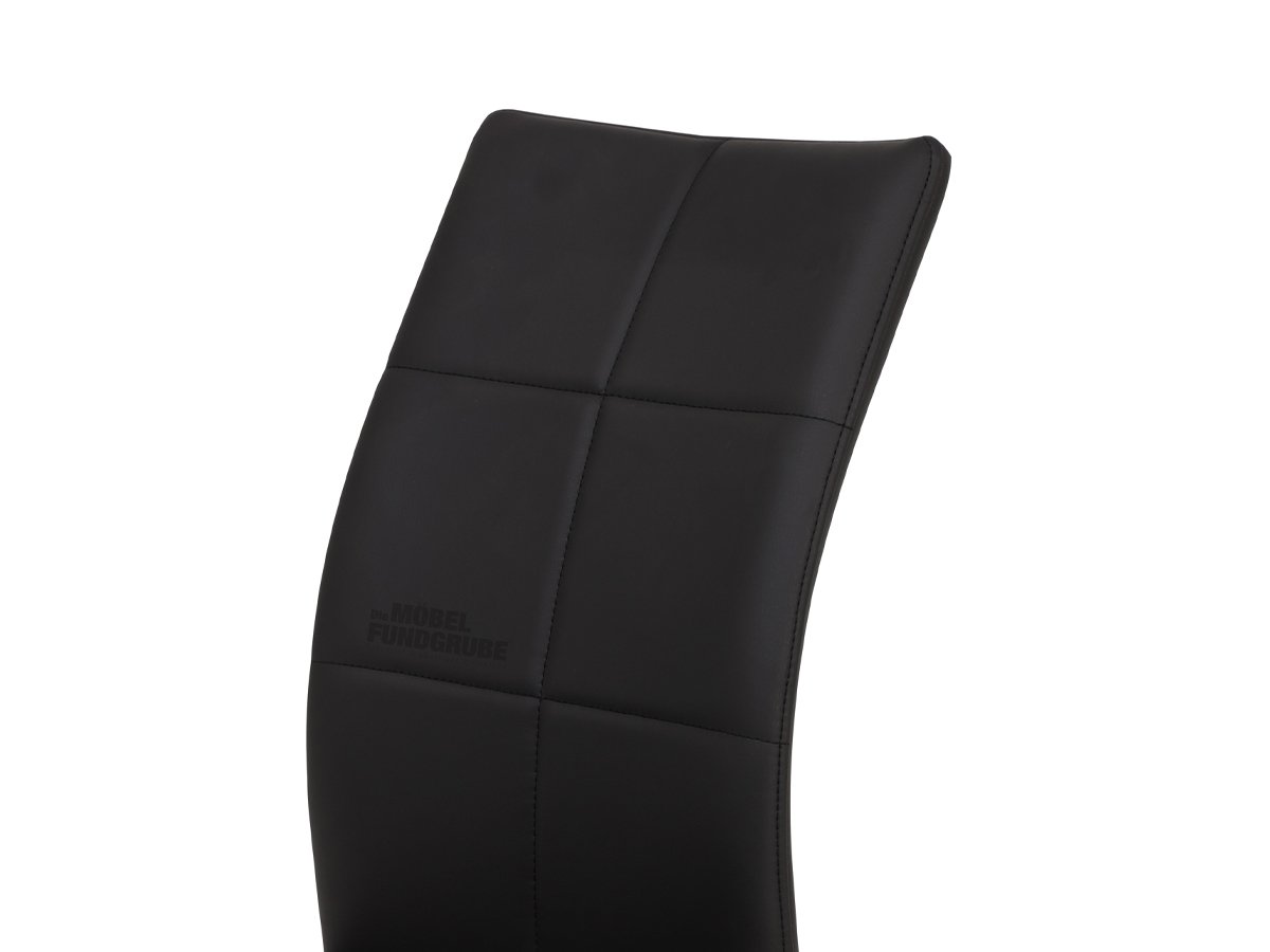 Schwingstuhl schwarz Freischwinger Lederlook - MAGDA