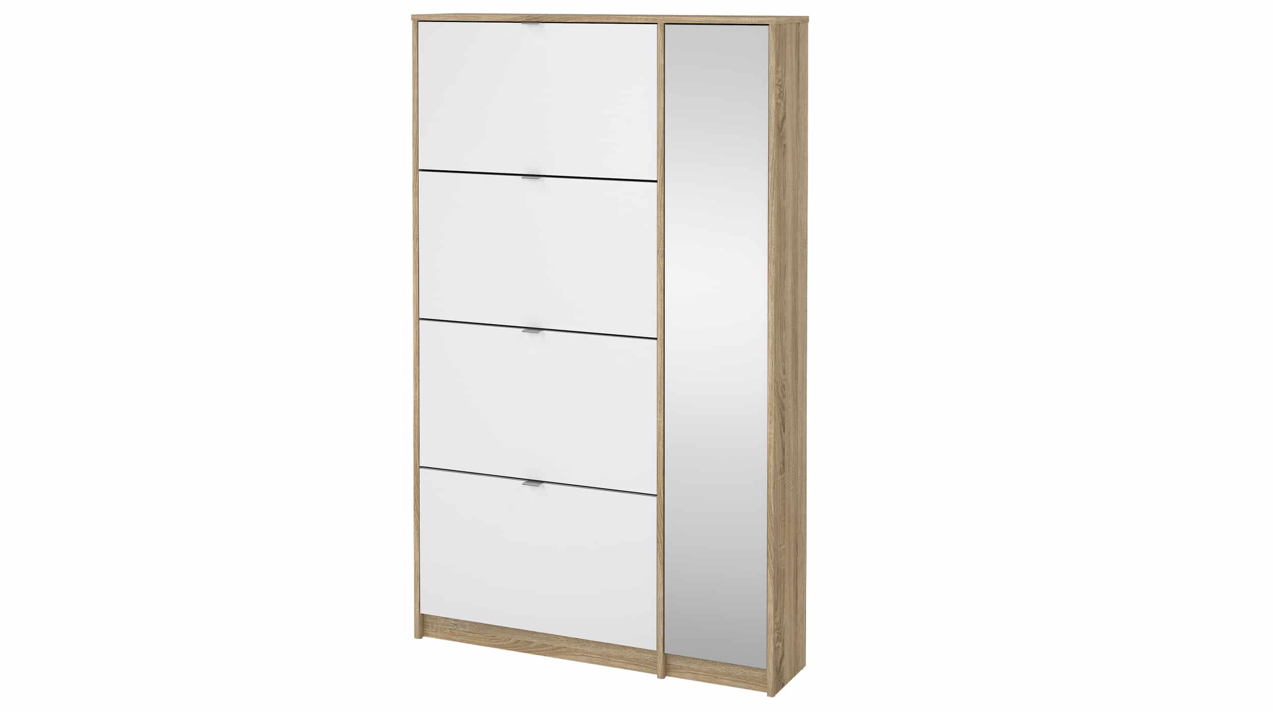 Schuhschrank weiß hochglanz - Eiche 99 x 162 cm - SHOES Schuhschrank weiß hochglanz - Eiche 99 x 162 cm - SHOES
