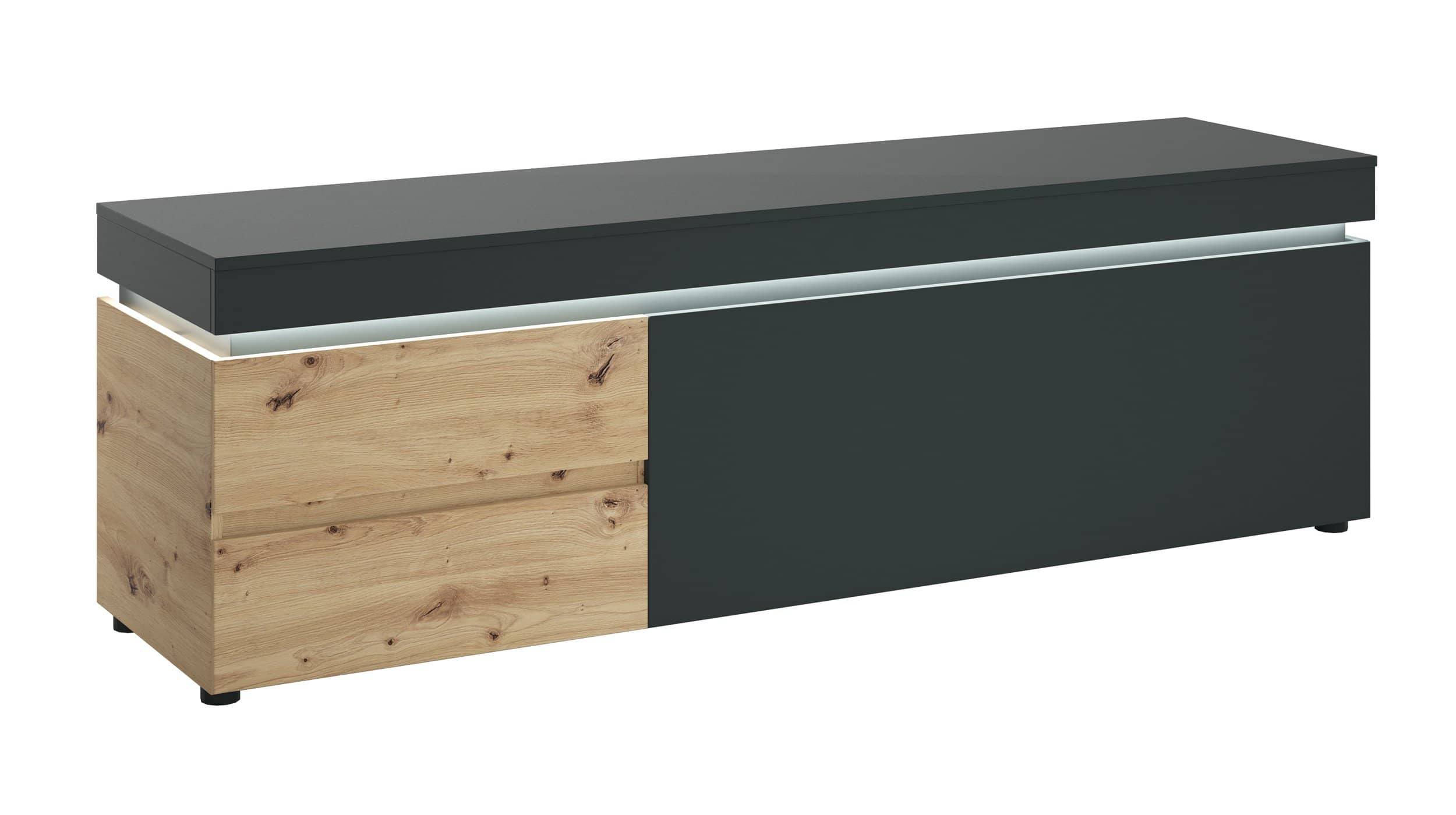 TV - Lowboard grau - Artisan Eiche - 180 cm - LUCI TV - Lowboard Artisan Eiche - grau 180 cm - LUCI