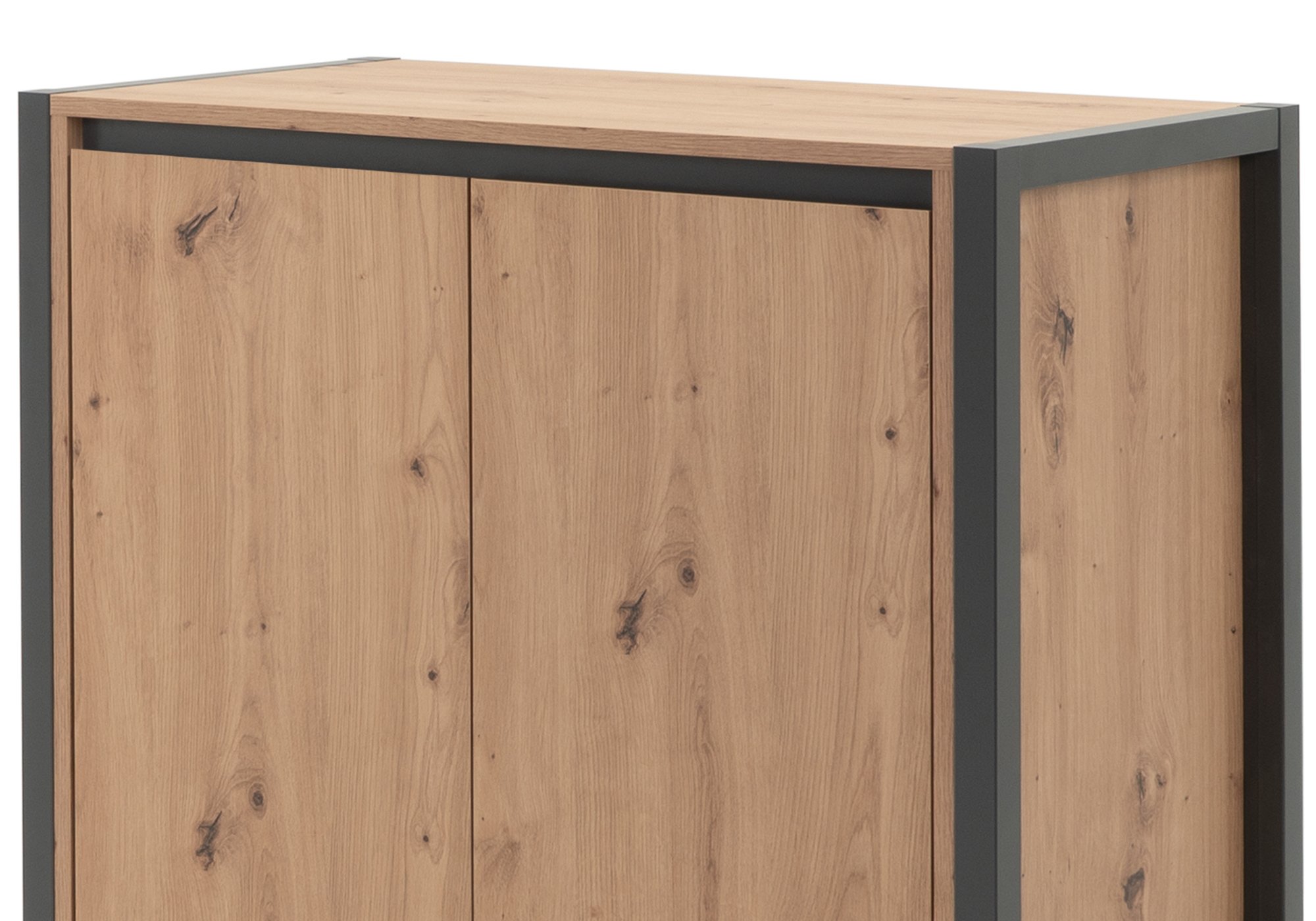 Kommode mit 2 Türen Artisan Eiche - anthrazit 80 cm - DENVER