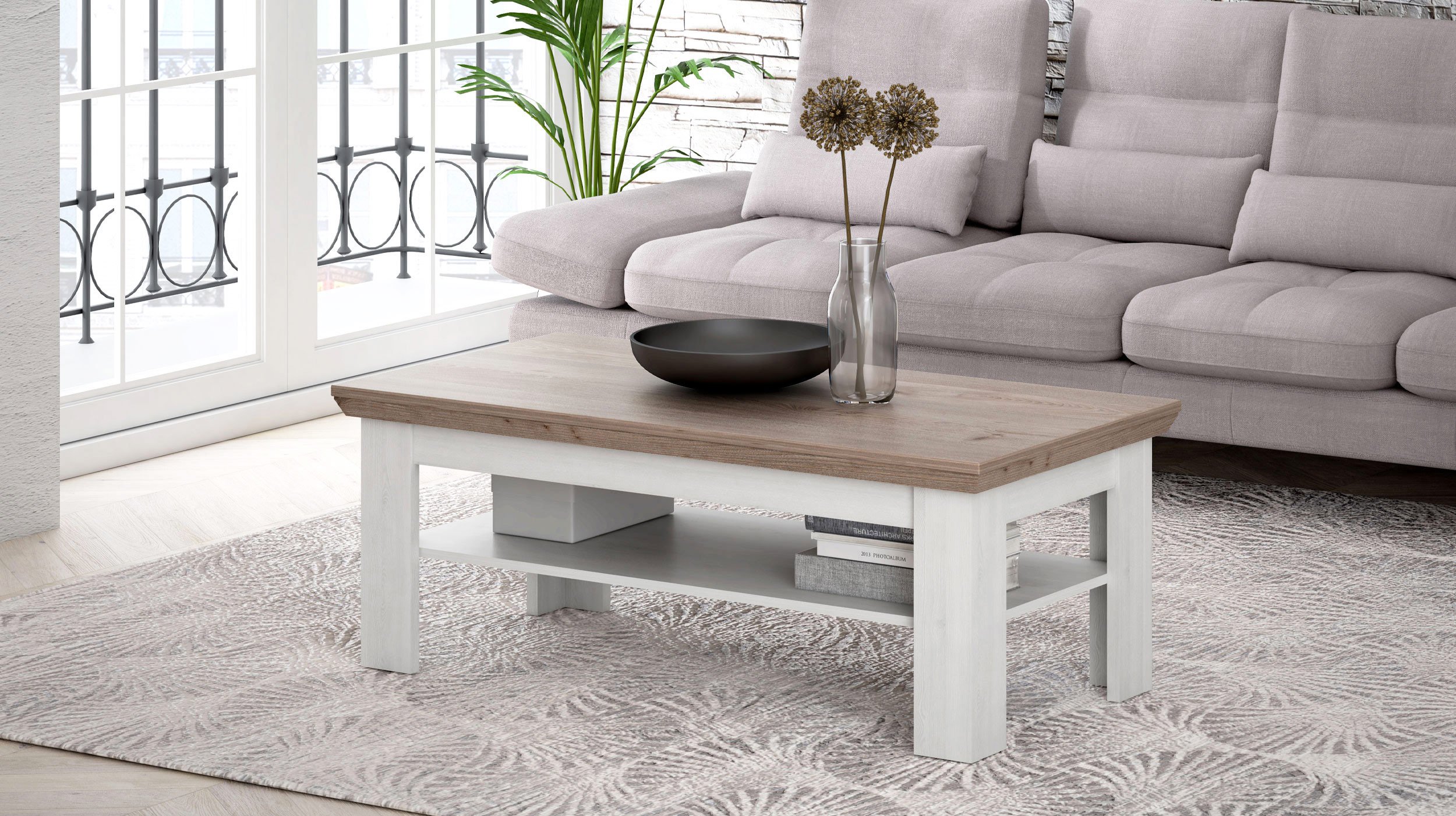 Couchtisch 120 cm Schneeeiche - Nelson Eiche - ILOPPA