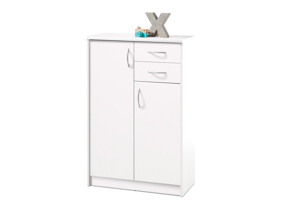 Kommode mit 2 Schubladen weiß 74 cm - OPTIMUS Kommode mit 2 Schubladen weiß 74 cm - OPTIMUS
