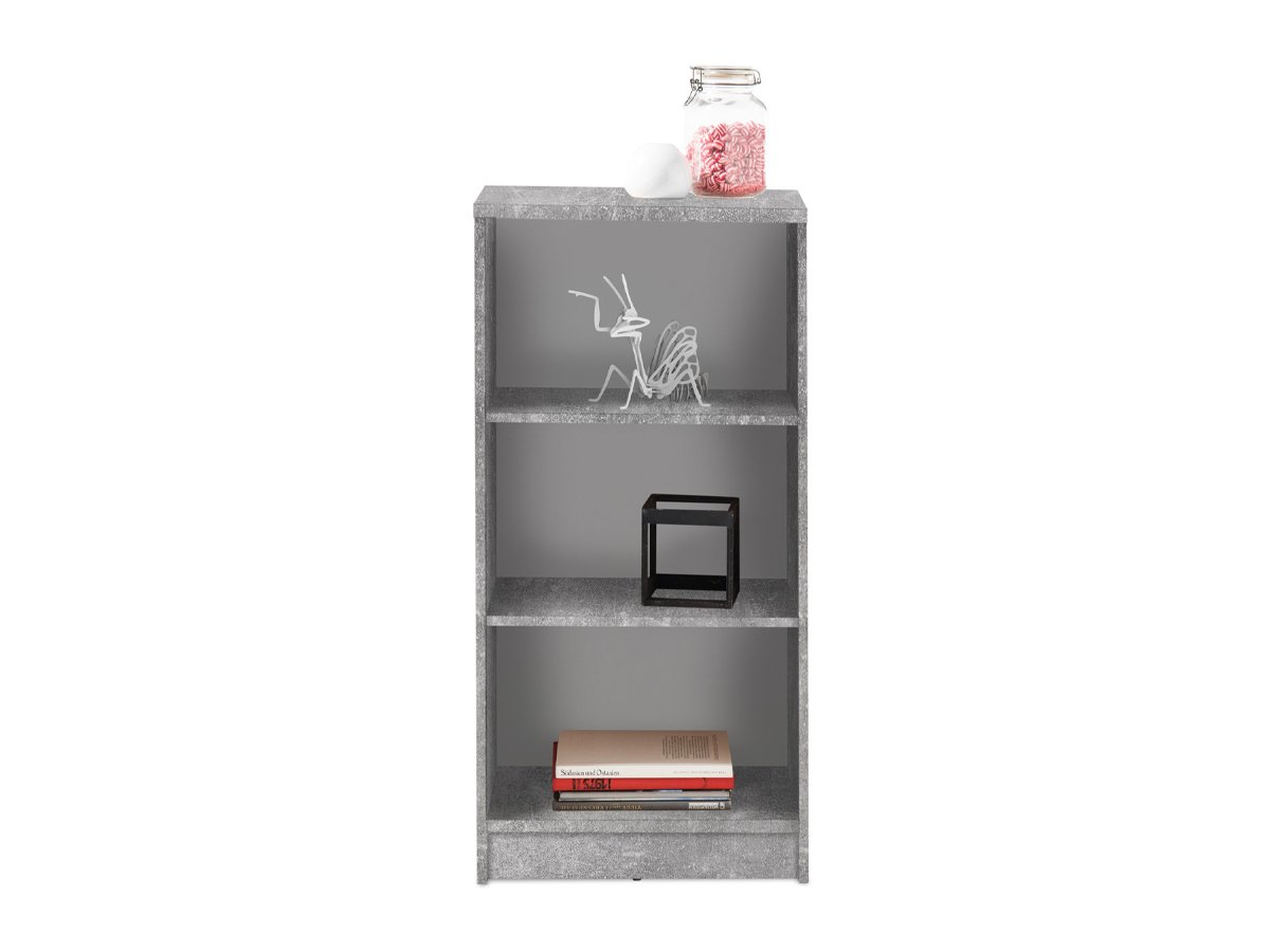 Bücherregal Standregal Betonoptik - weiß 54 x 111 cm - 2 Einlegeböden - OPTIMUS Bücherregal Standregal Betonoptik - weiß 54 x 111 cm - 2 Einlegeböden - OPTIMUS